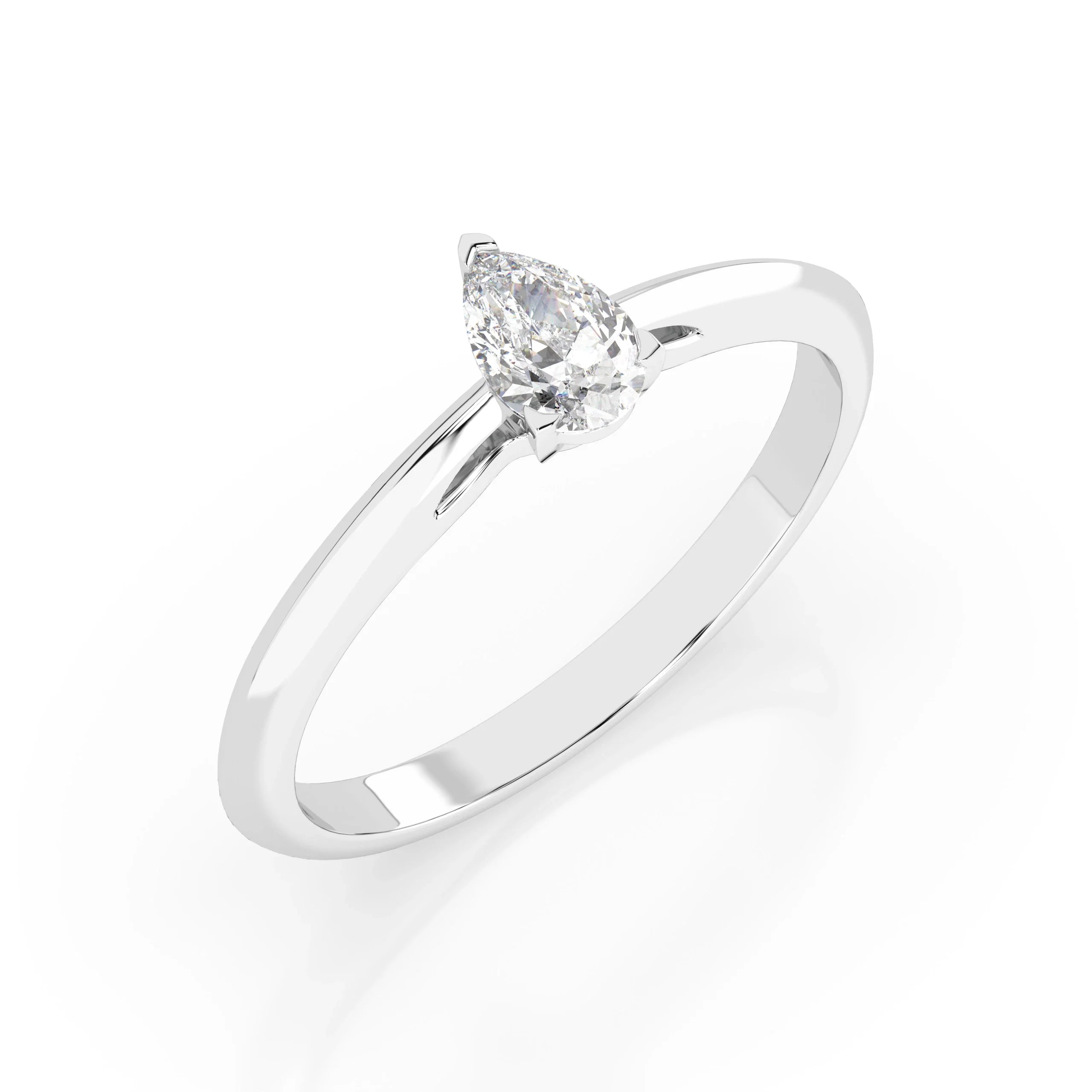 Fancy-cut pear diamond ring in solid gold by Gem & Tonic