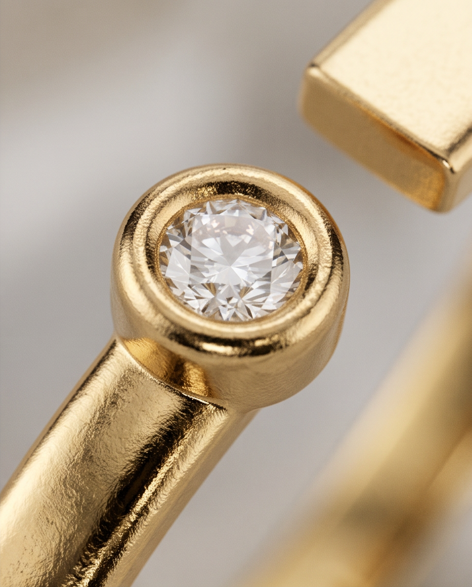 Sophisticated Solid Gold Round Diamond Minimalist Ring – 0.02 ct