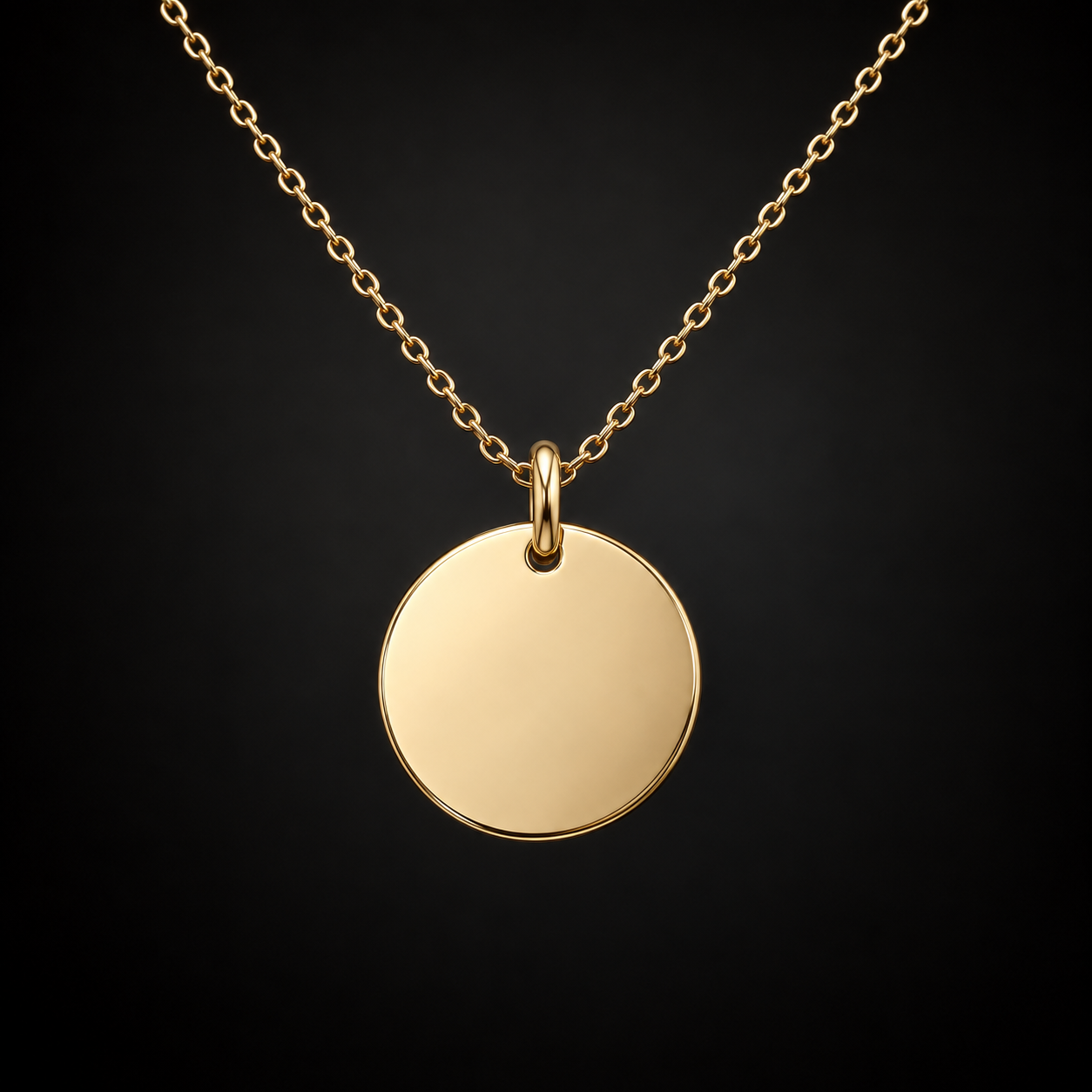Keepsake AI personalized 14k solid gold disc necklace