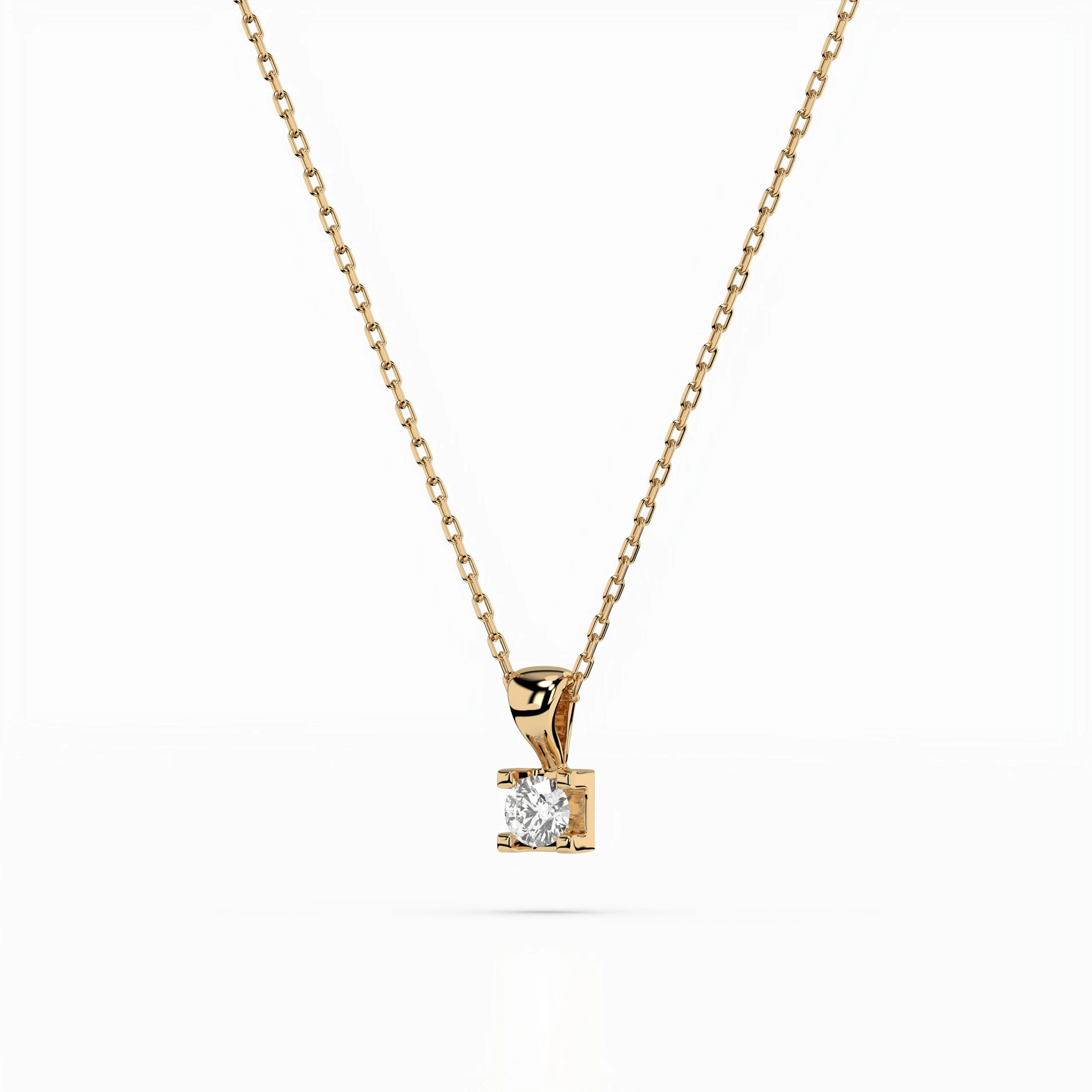 Solitaire Necklace (Round), 0.15 ct — 104-10013(3.4)