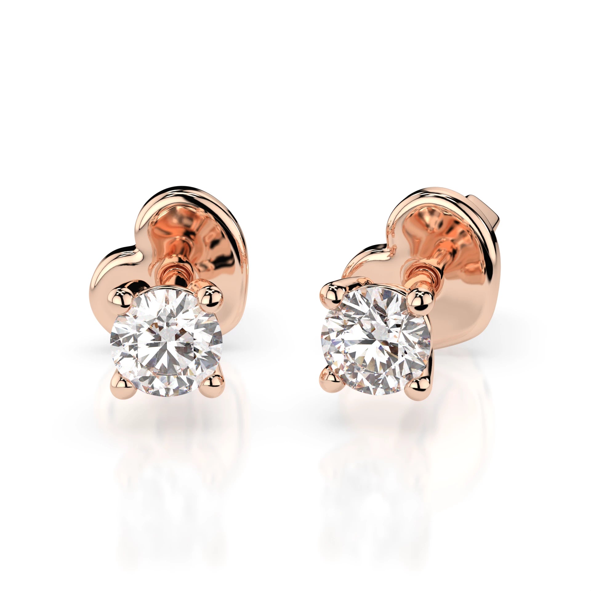 Solitaire Butterfly Earring (Round), 0.3 ct — 102-10012/1(3.4)