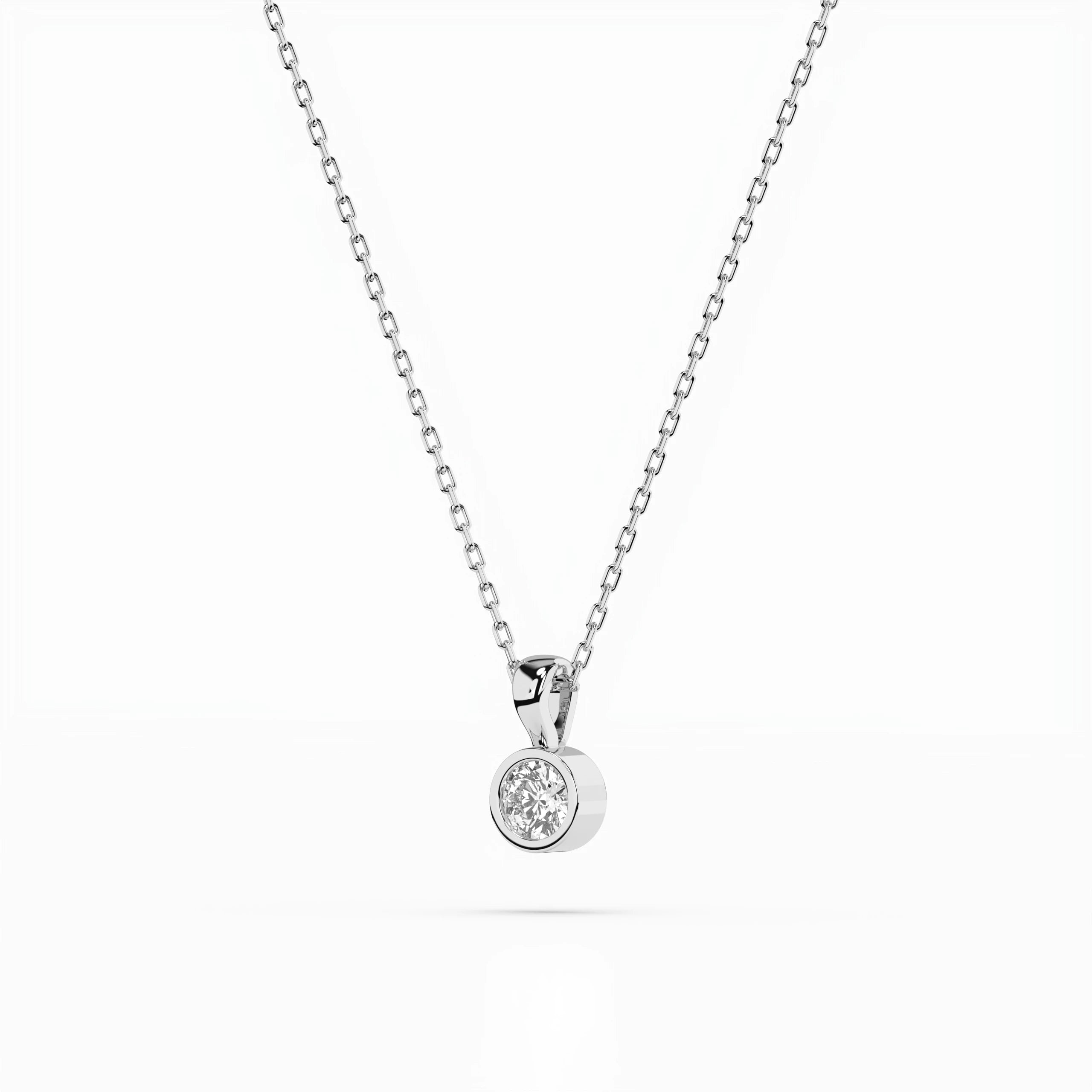 Solitaire Necklace (Round), 0.1 ct — 104-10010(3.0)