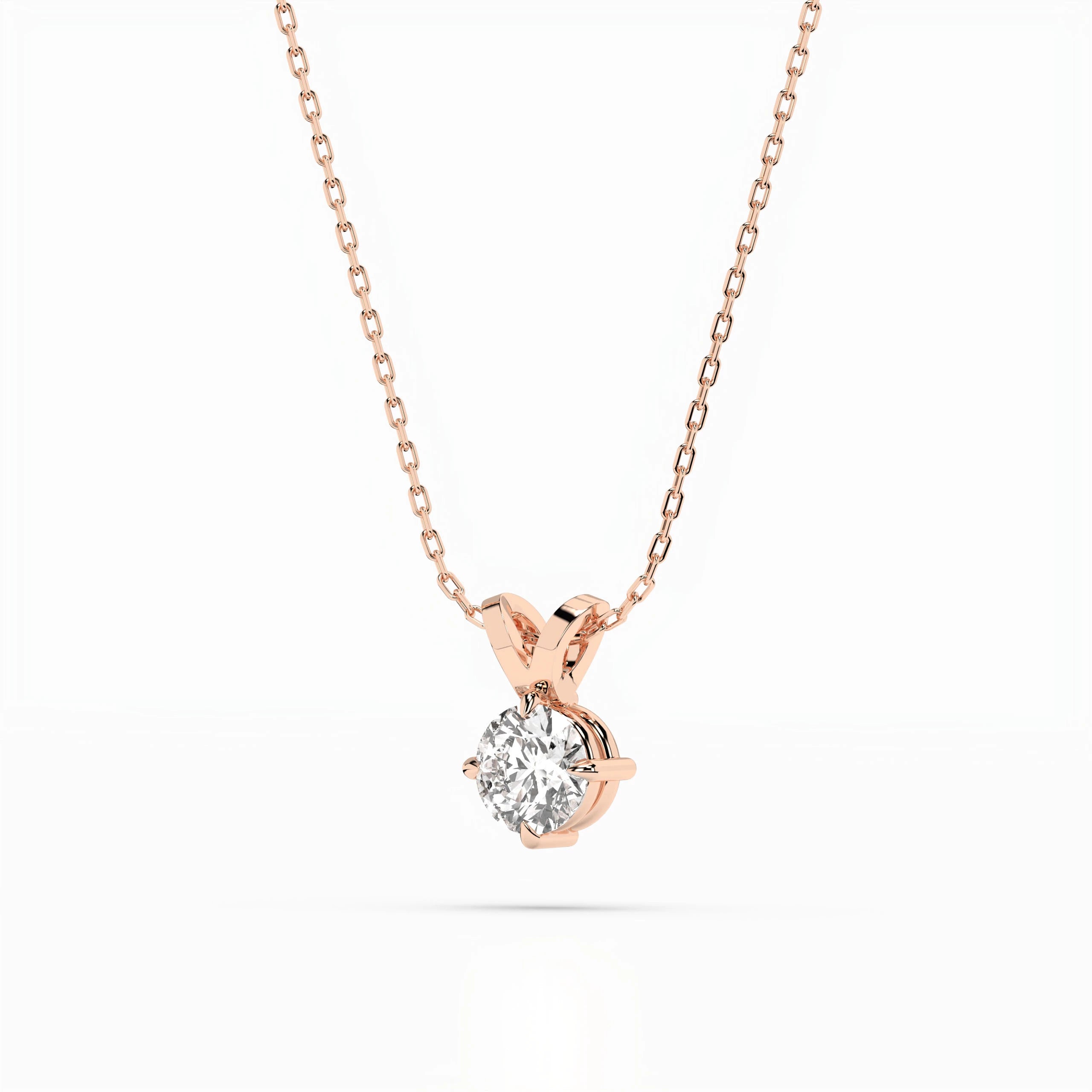 Solitaire Necklace (Round), 0.4 ct — 104-10037(4.7)
