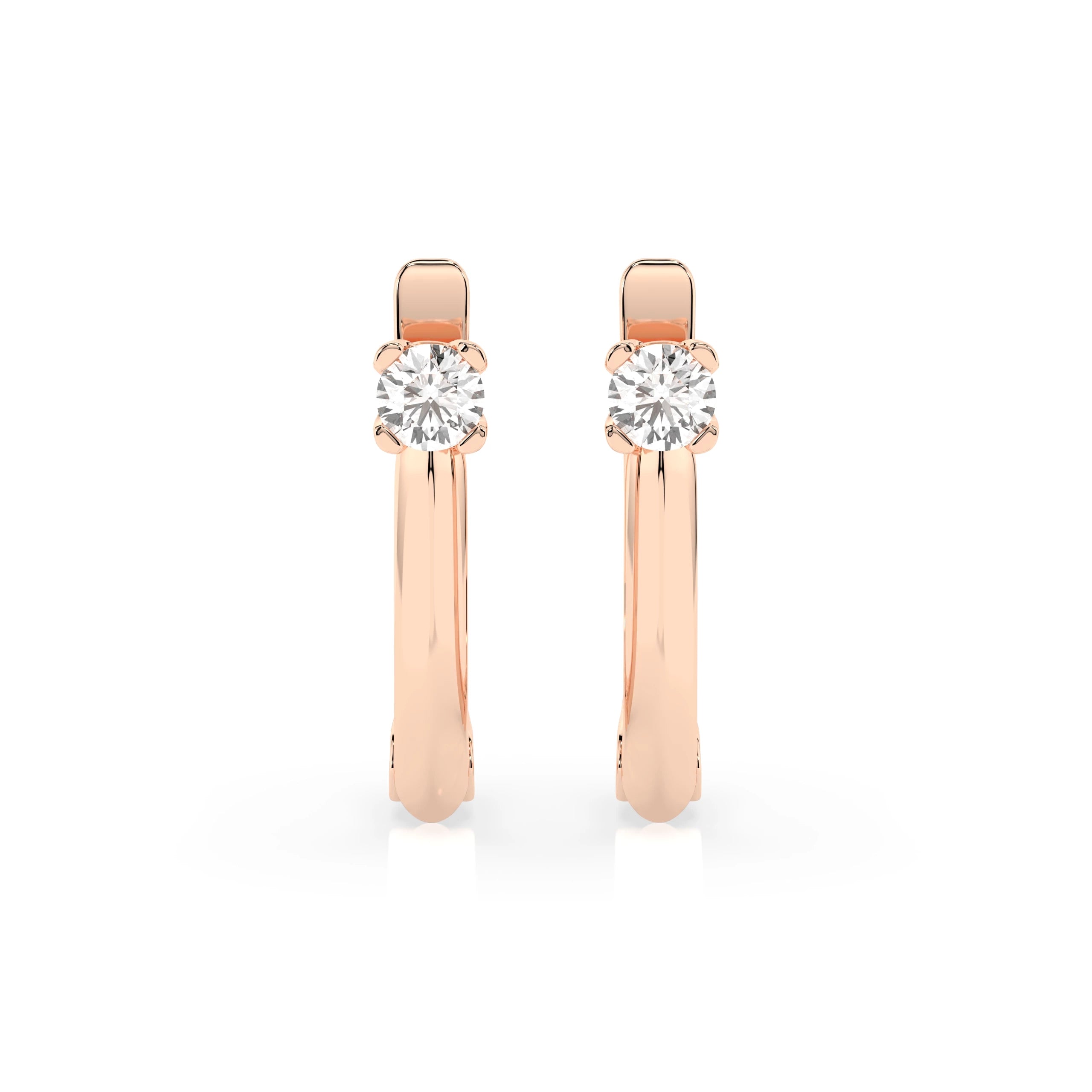 Solitaire English Lock Earring (Round), 0.2 ct — 102-10089(3.0)
