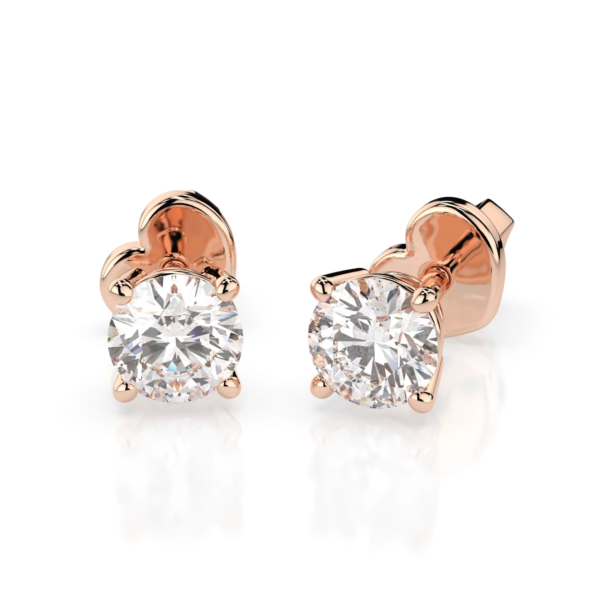 Solitaire Butterfly Earring (Round), 0.6 ct — 102-10012/1(4.2)