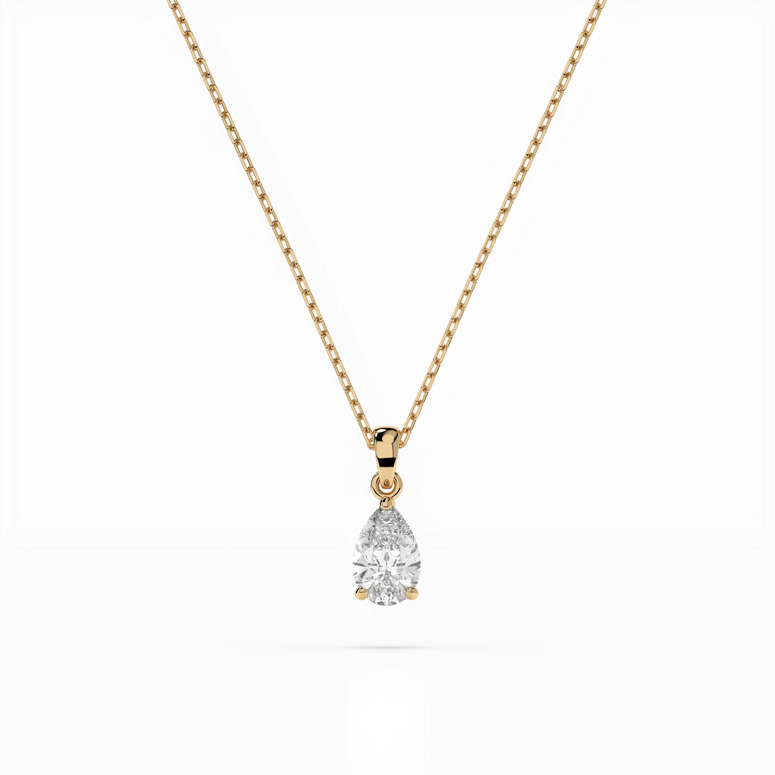 Solitaire Necklace (Pear), 0.3 ct — 104-10067(0.30)PAR