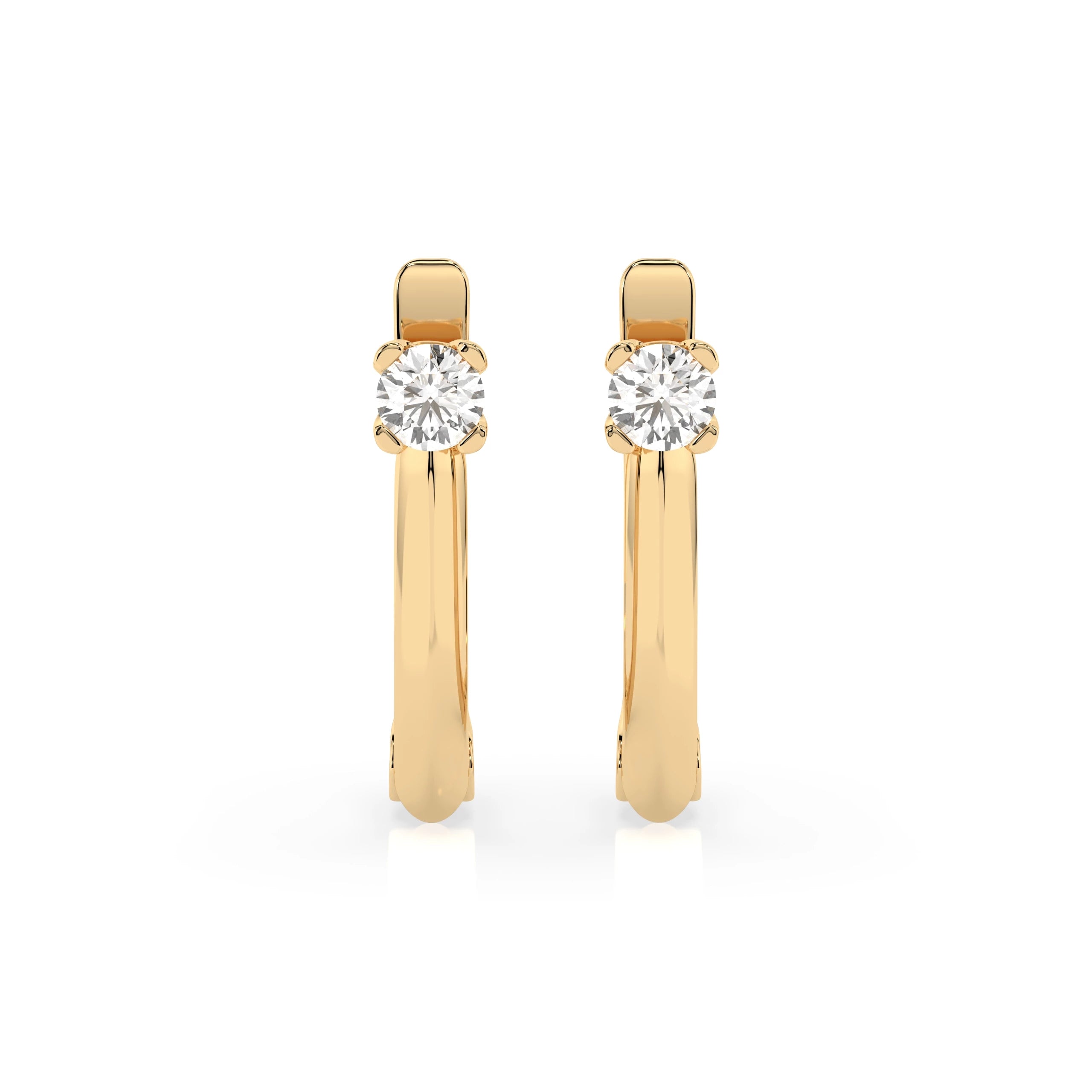 Solitaire English Lock Earring (Round), 0.2 ct — 102-10089(3.0)