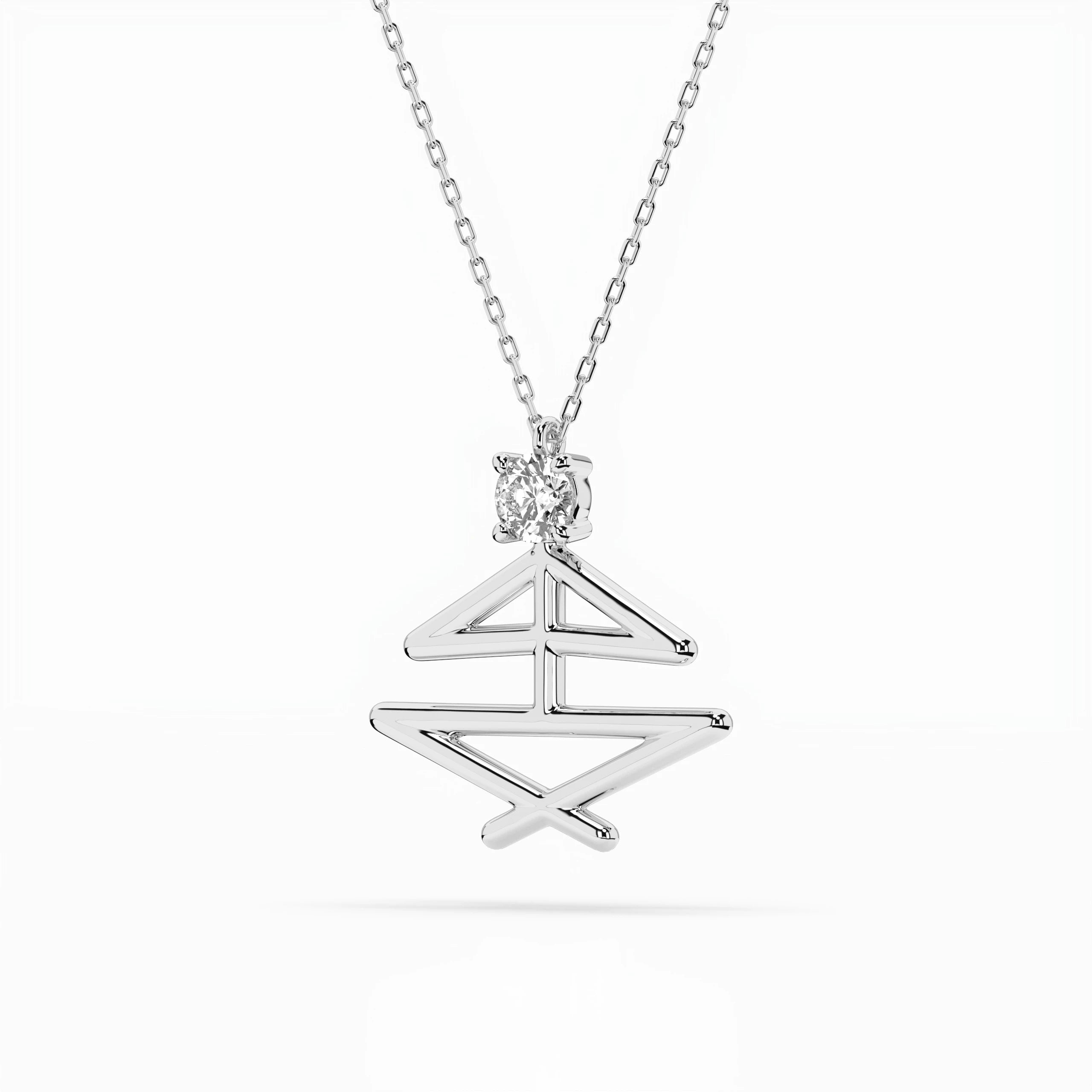Minimalism Necklace (Round), 0.1 ct — 104-10064