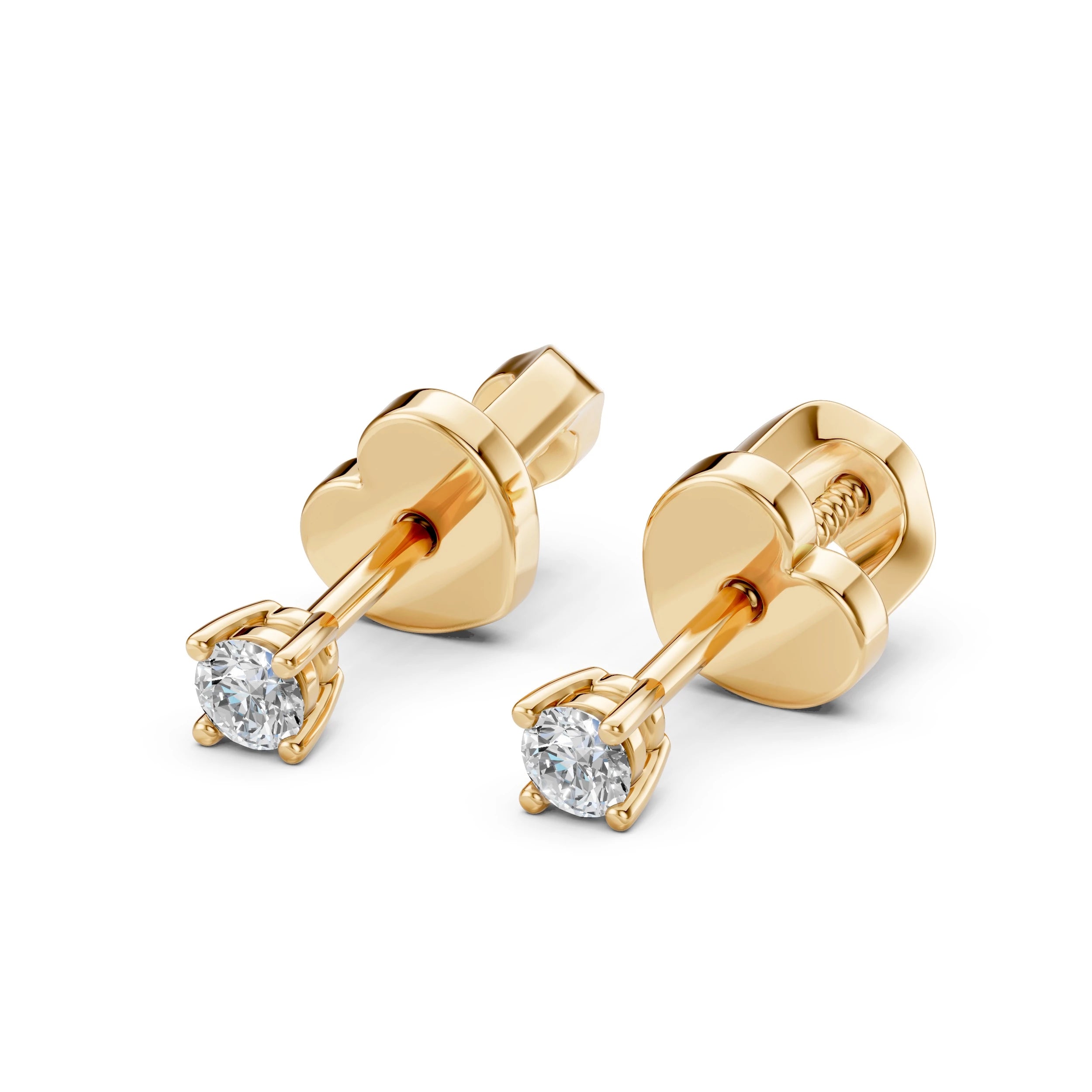 Solitaire Butterfly Earring (Round), 0.2 ct — 102-10012/1(3.0)