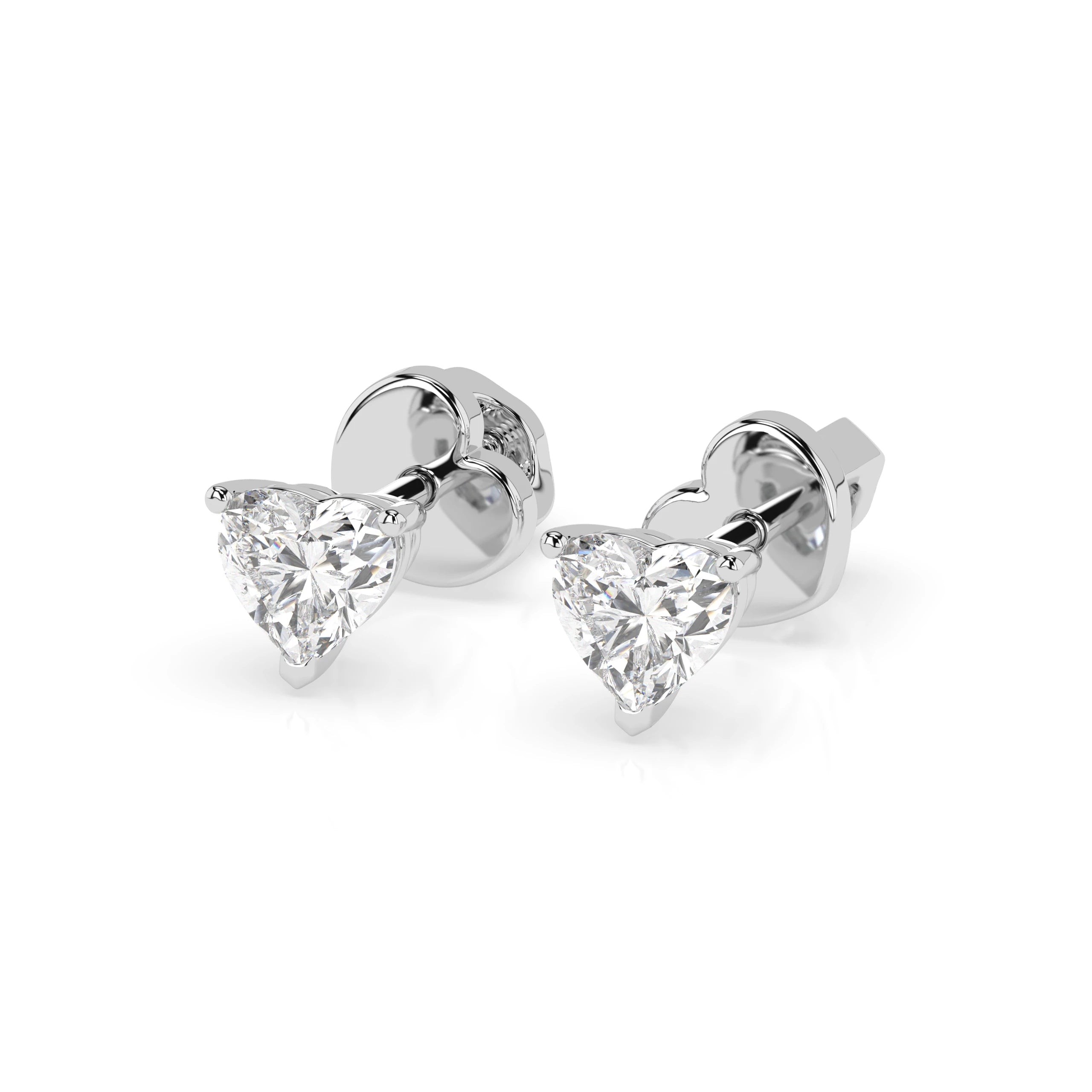 Solitaire Butterfly Earring (Heart), 0.6 ct — 102-10190(0.30)HRT