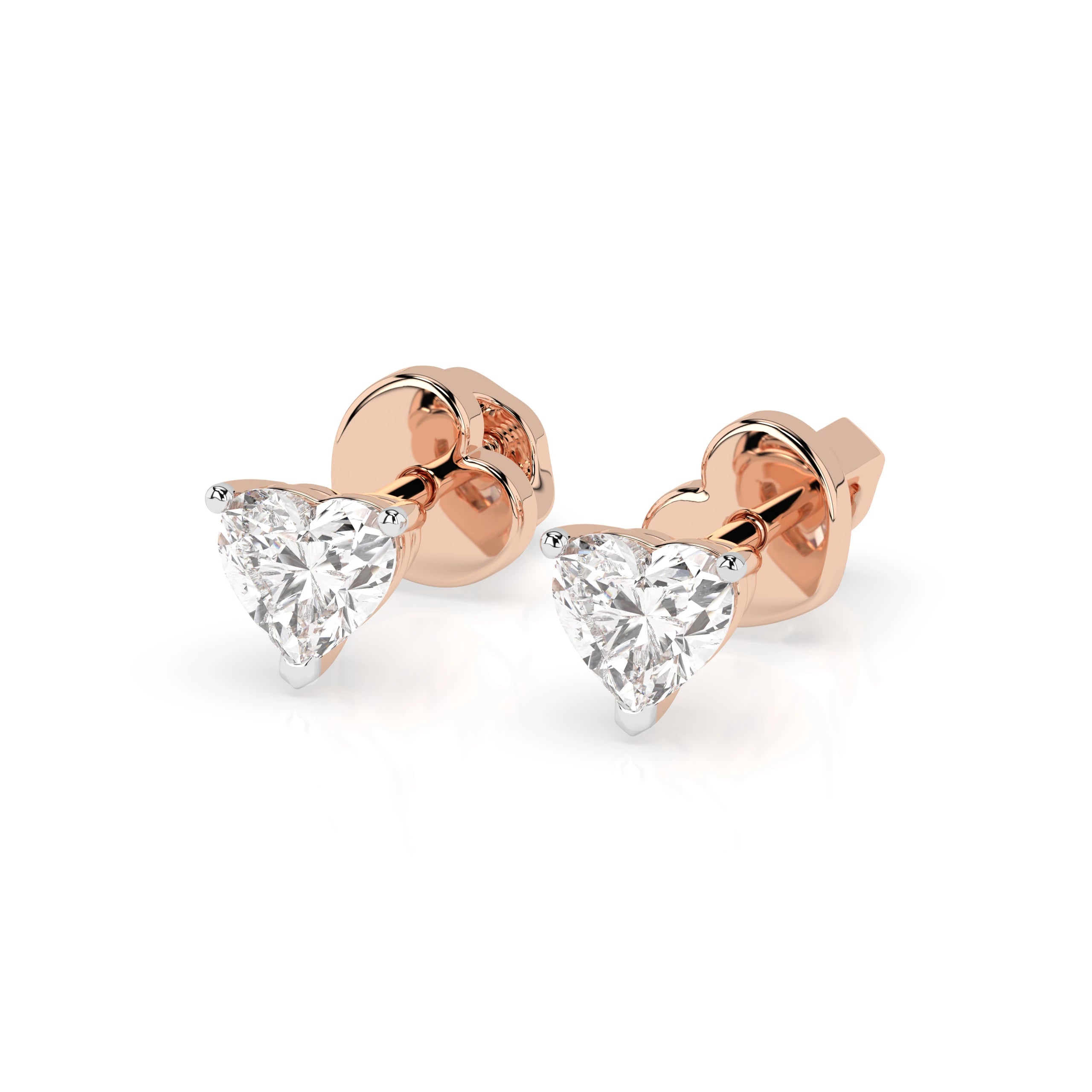 Solitaire Butterfly Earring (Heart), 0.6 ct — 102-10190(0.30)HRT