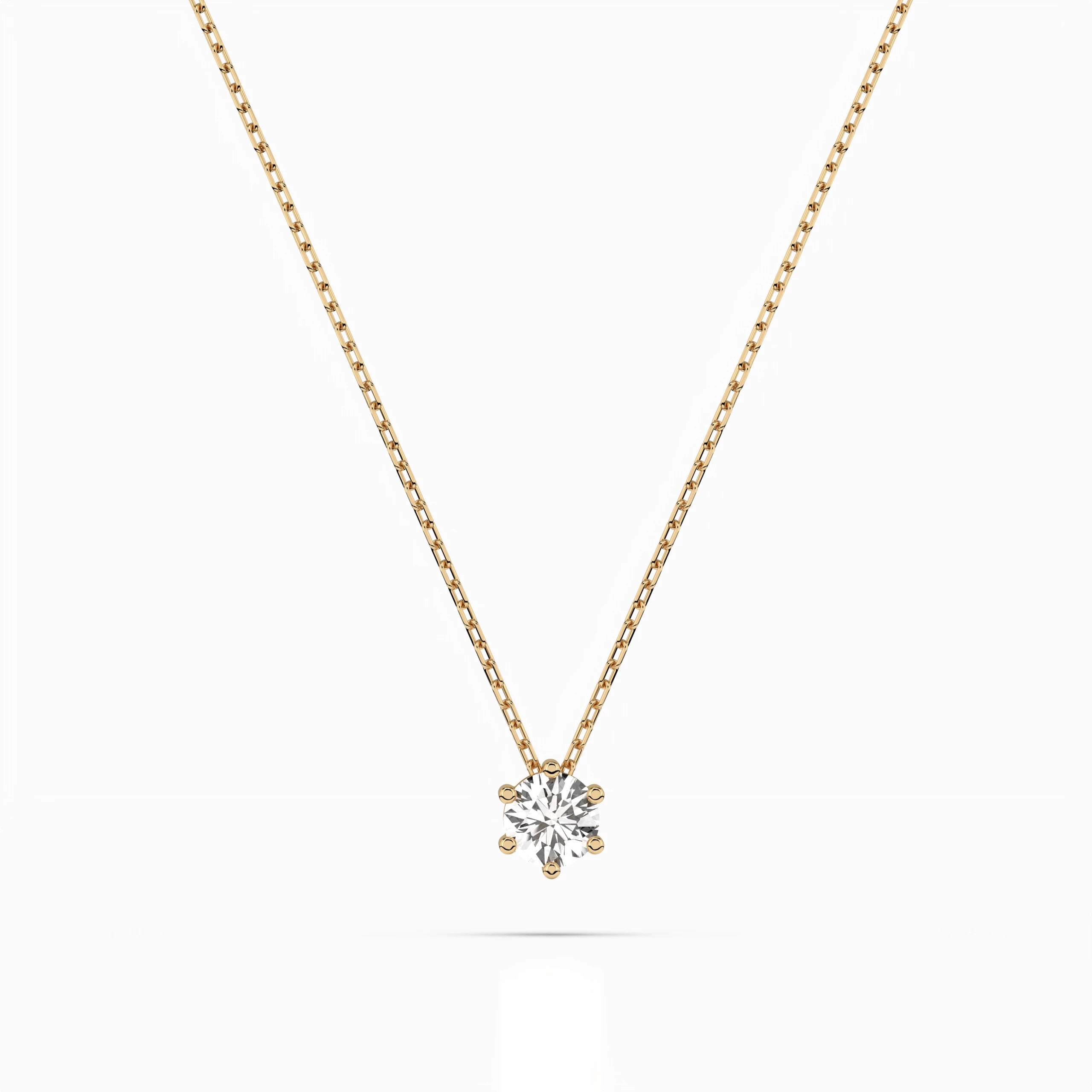Solitaire Necklace (Round), 0.1 ct — 104-10003(3.0)