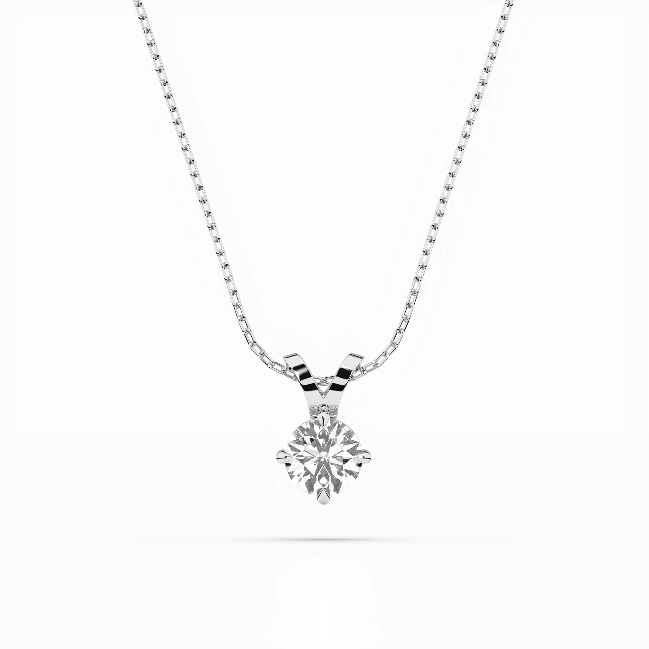 Solitaire Necklace (Round), 0.3 ct — 104-10037(4.2)