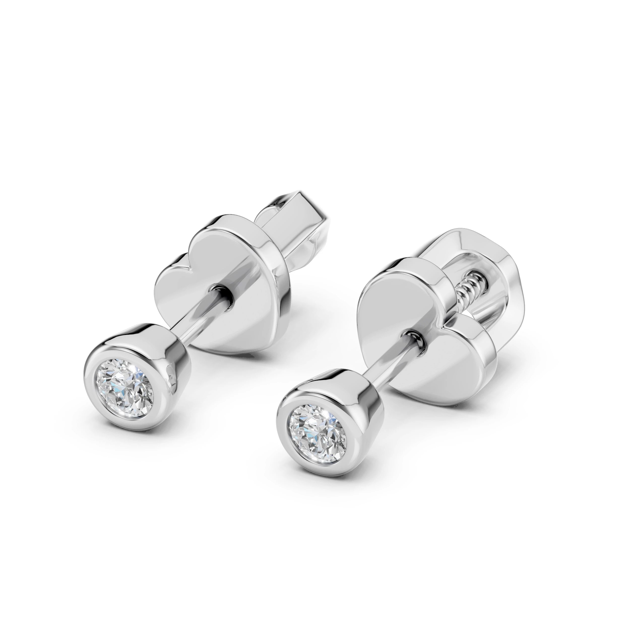 Solitaire Butterfly Earring (Round), 0.09 ct — 102-10010(2.3)