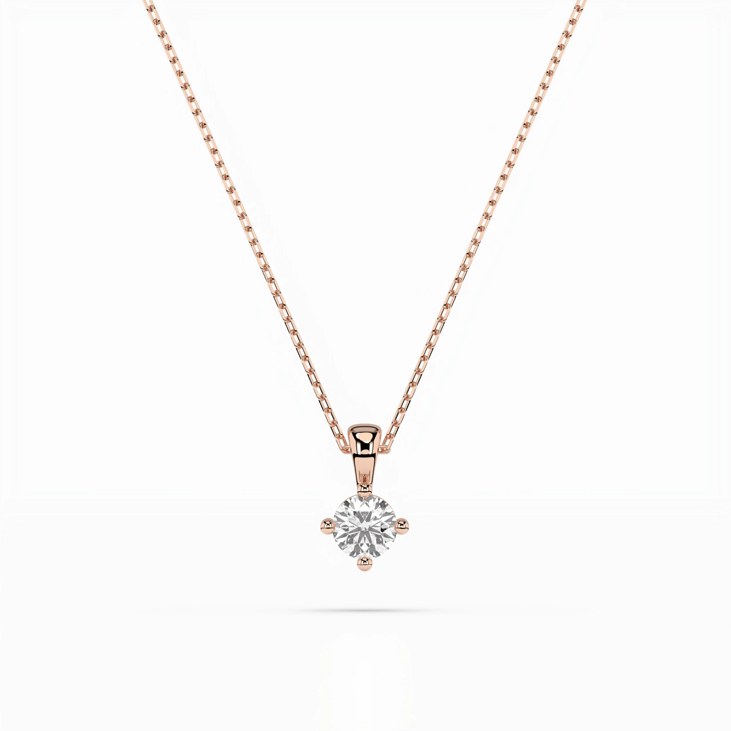 Solitaire Necklace (Round), 0.1 ct — 104-10011(3.0)