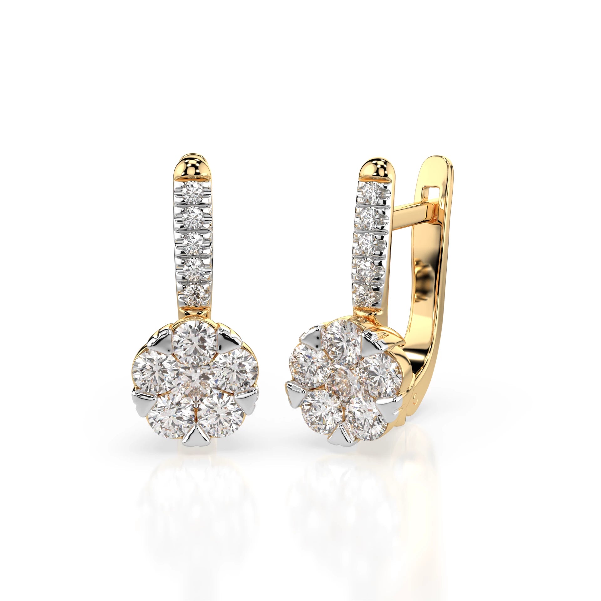 Illusion Earring (Round), 0.2 ct — 102-10015/4(3.0)