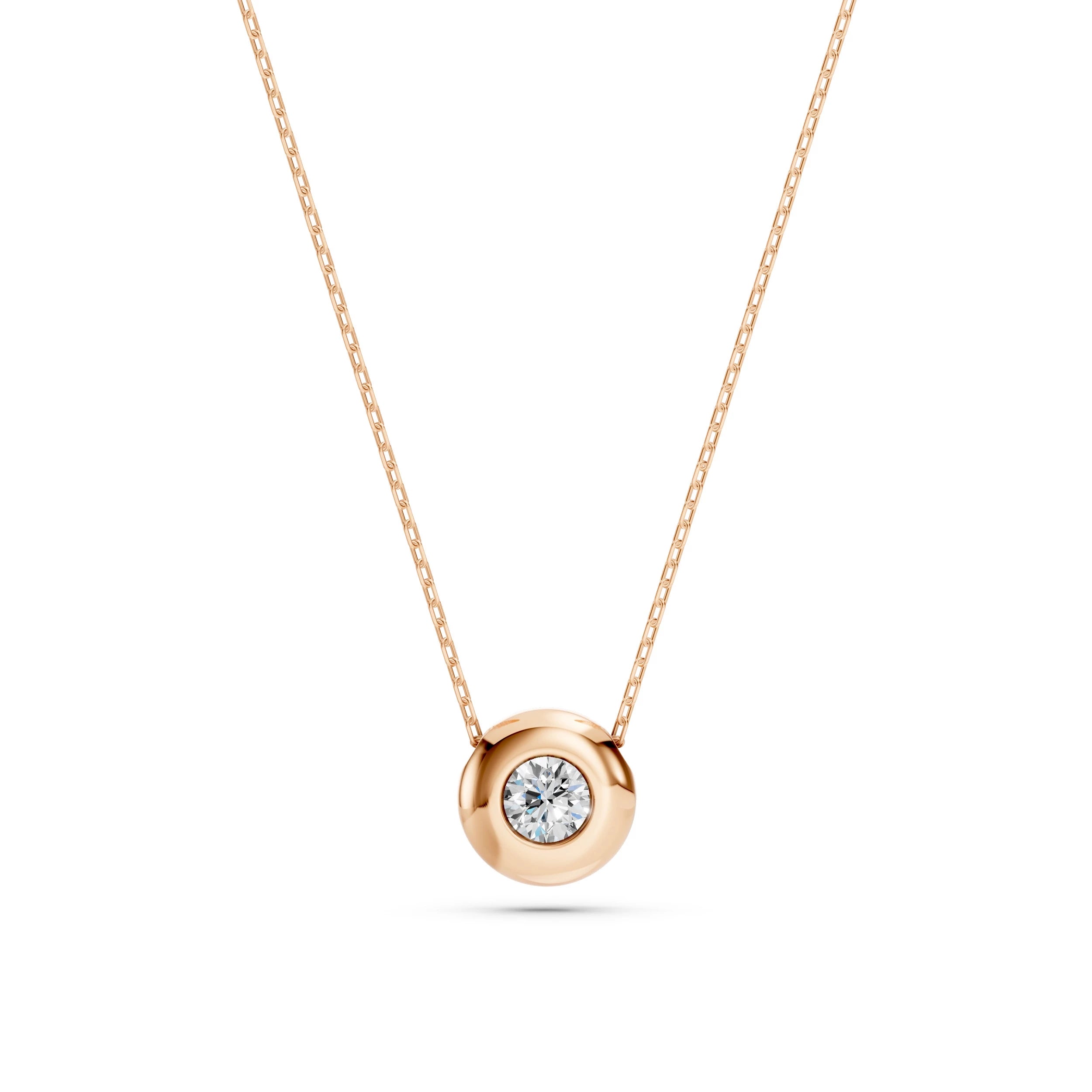 Solitaire Necklace (Round), 0.15 ct — 104-10007(3.4)