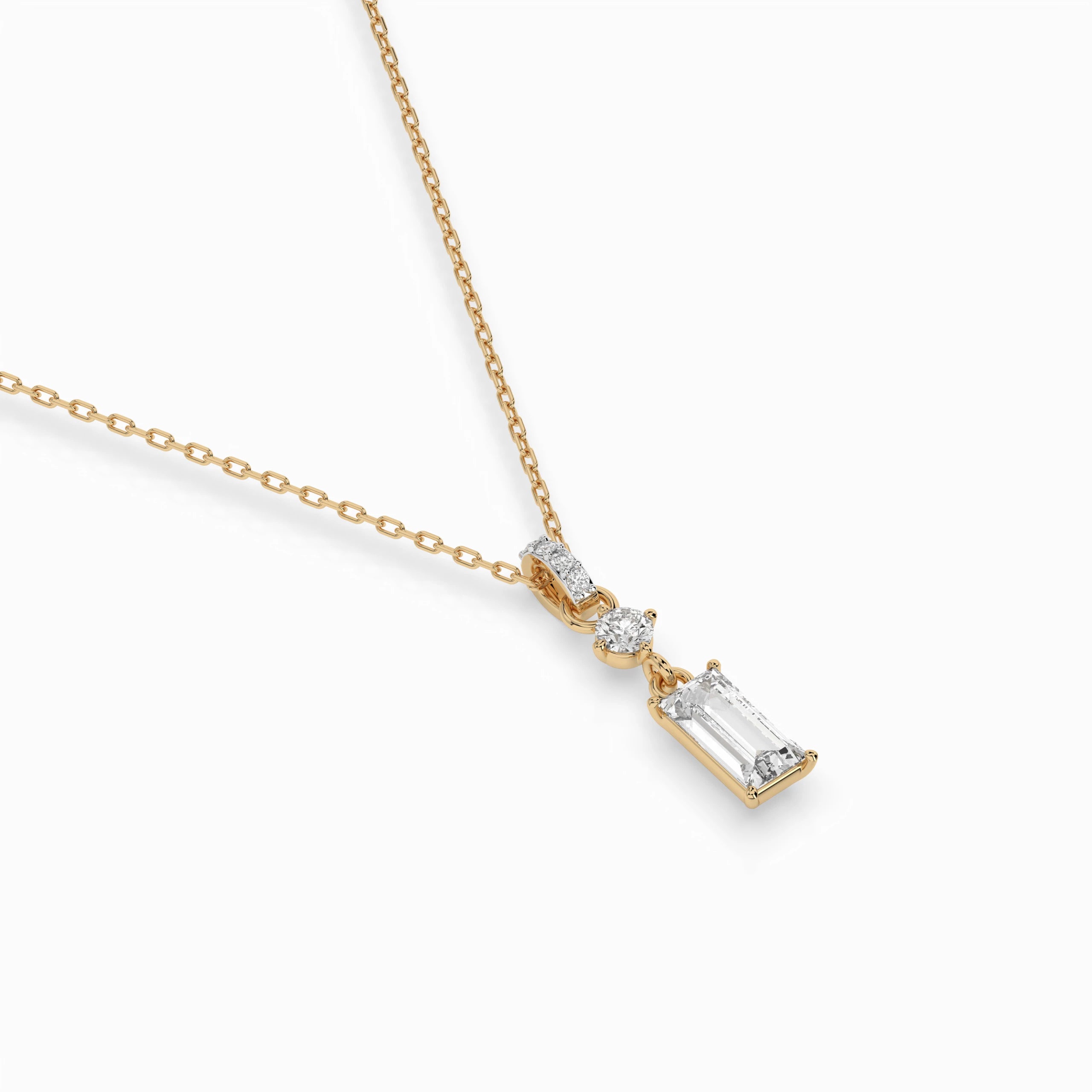 Solitaire Necklace (Baguette), 0.04 ct — 104-10071/3(0.30)BAQ