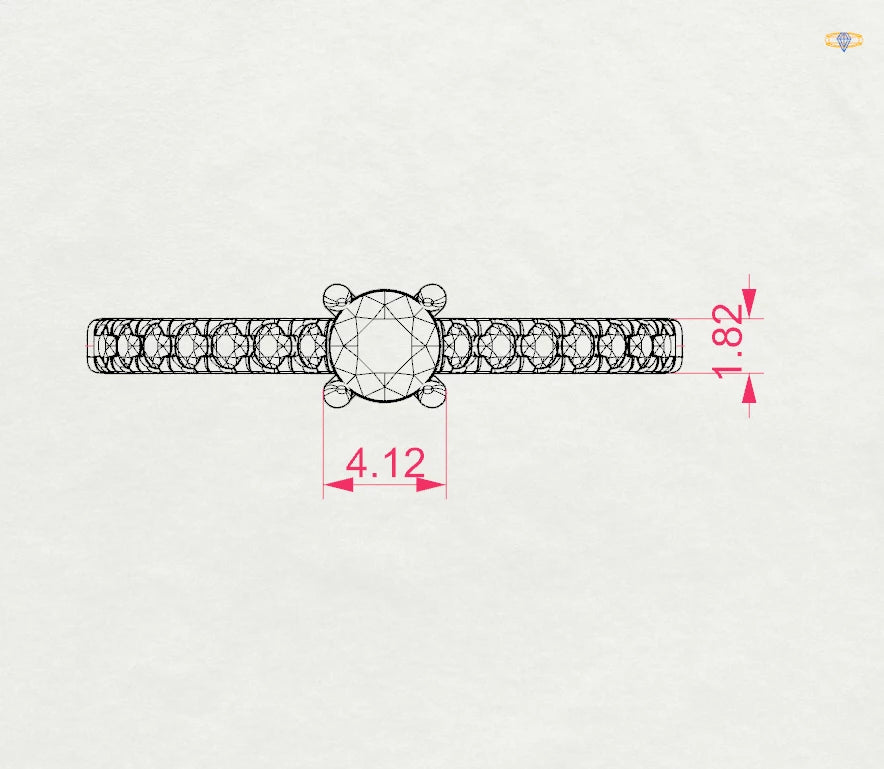 Solitaire Eternity Ring (Round), 0.2 ct — 101-10094(3.7)