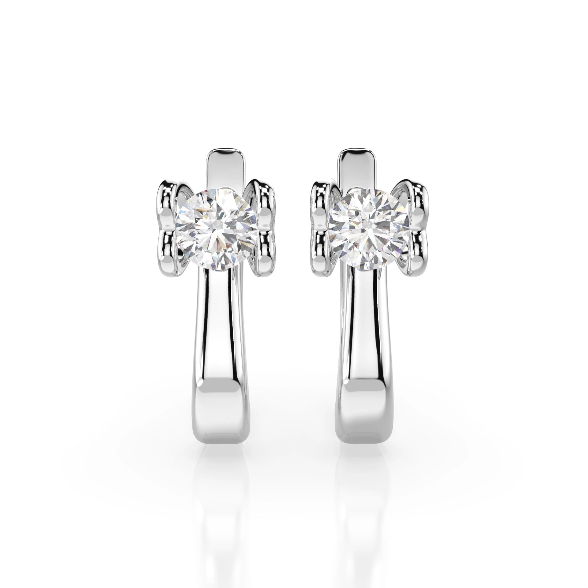 Solitaire English Lock Earring (Round), 0.5 ct — 102-10013(4.0)