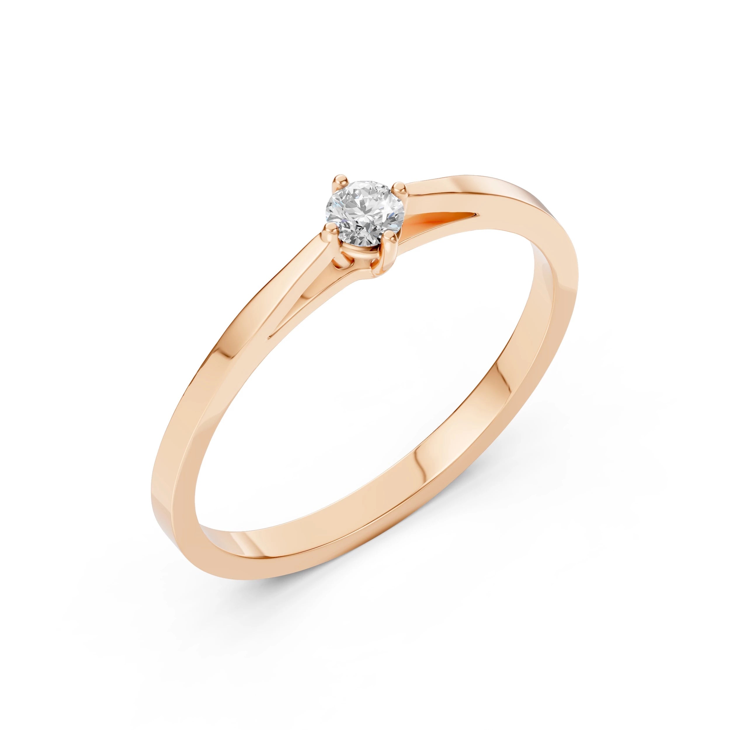 Solitaire Ring (Round), 0.1 ct — 101-10125(3.0)