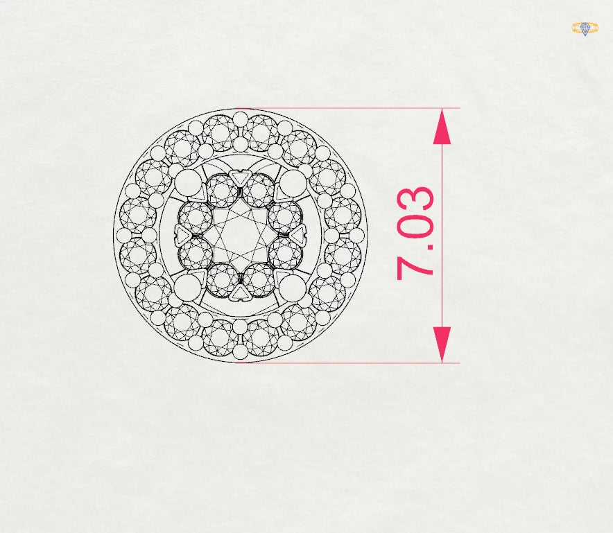 Illusion Earring (Round), 0.06 ct — 102-10018(2.0)