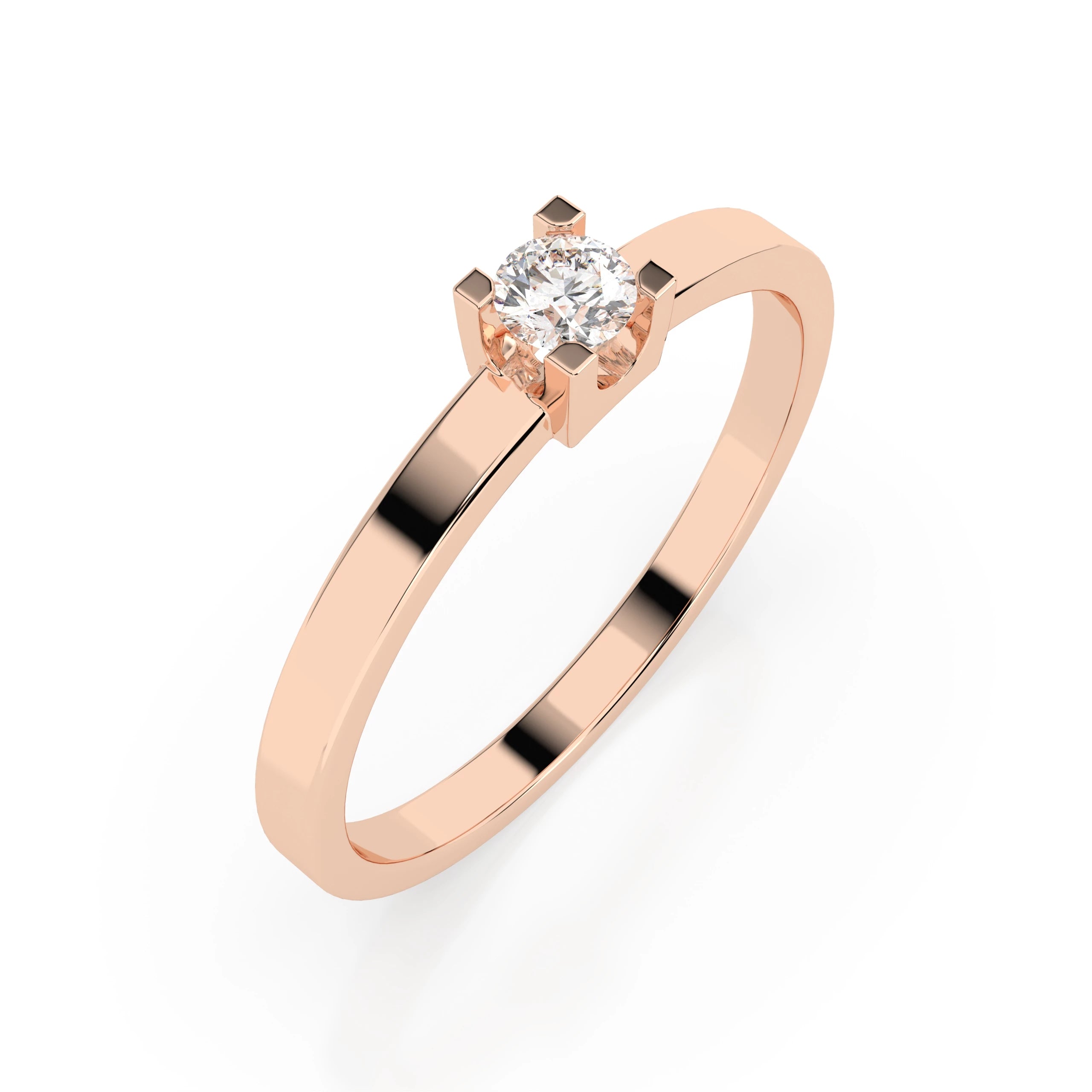 Solitaire Ring (Round), 0.1 ct — 101-10036(3.0)
