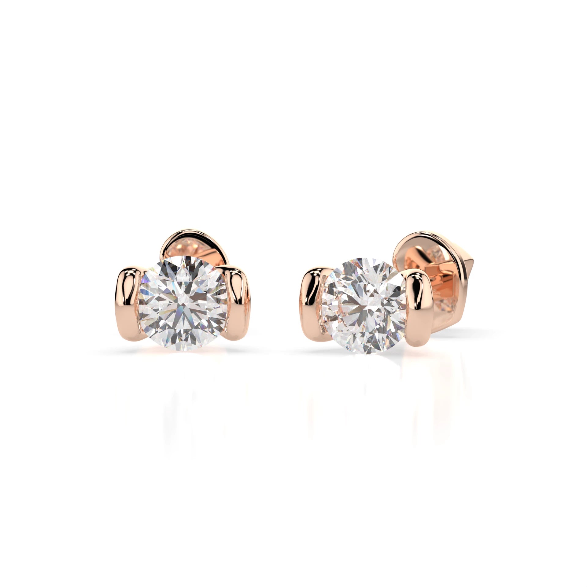 Solitaire Butterfly Earring (Round), 0.6 ct — 102-10016(4.2)