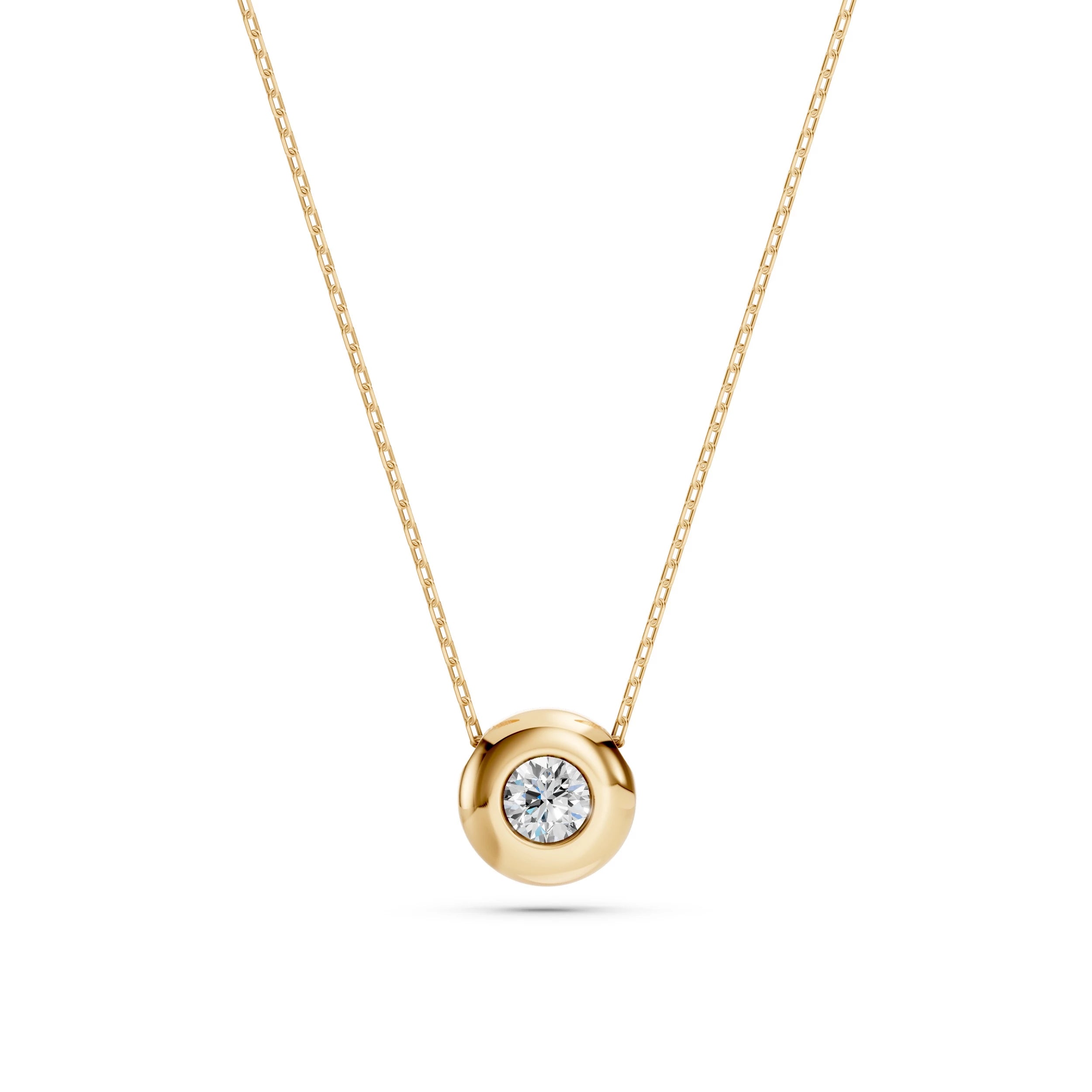 Solitaire Necklace (Round), 0.15 ct — 104-10007(3.4)