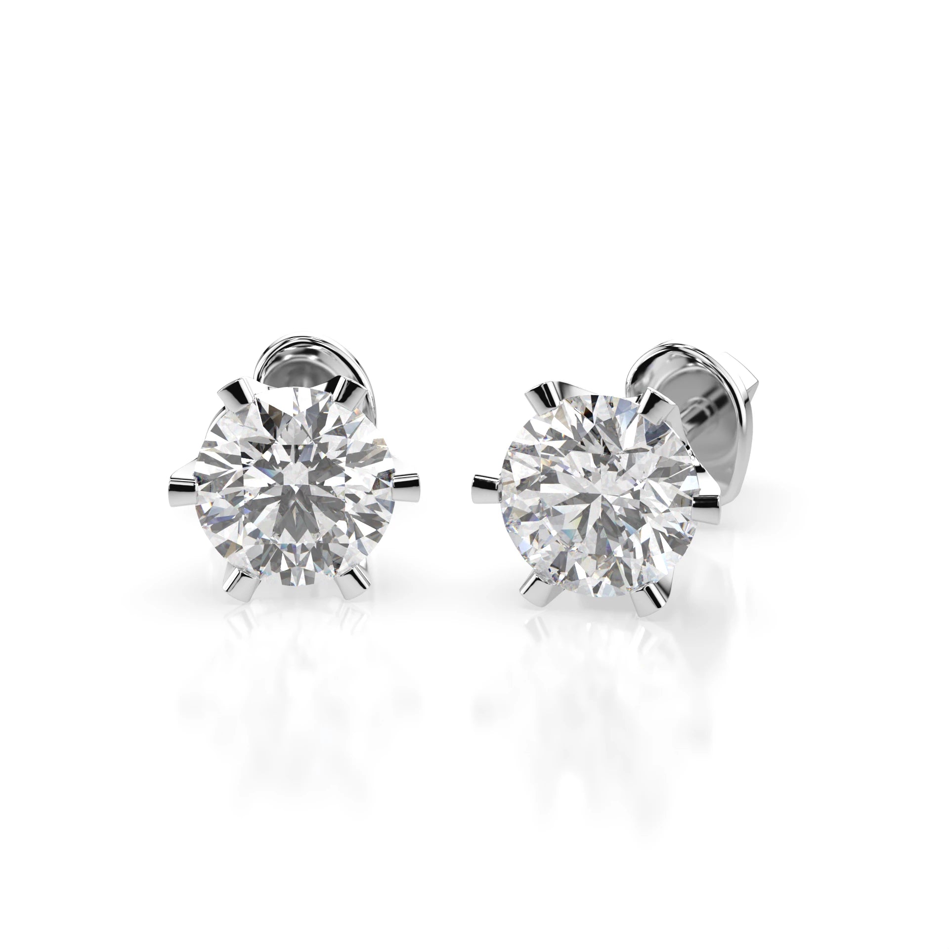 Solitaire Butterfly Earring (Round), 1.4 ct — 102-10040/1(5.7)