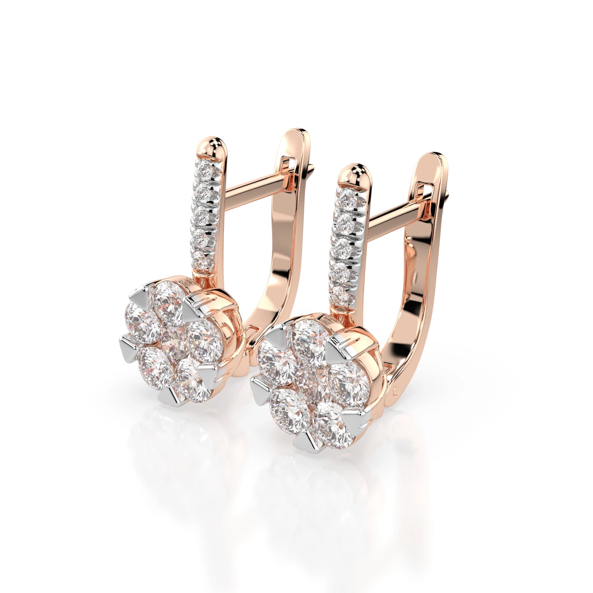 Illusion Earring (Round), 0.3 ct — 102-10015/4(3.4)