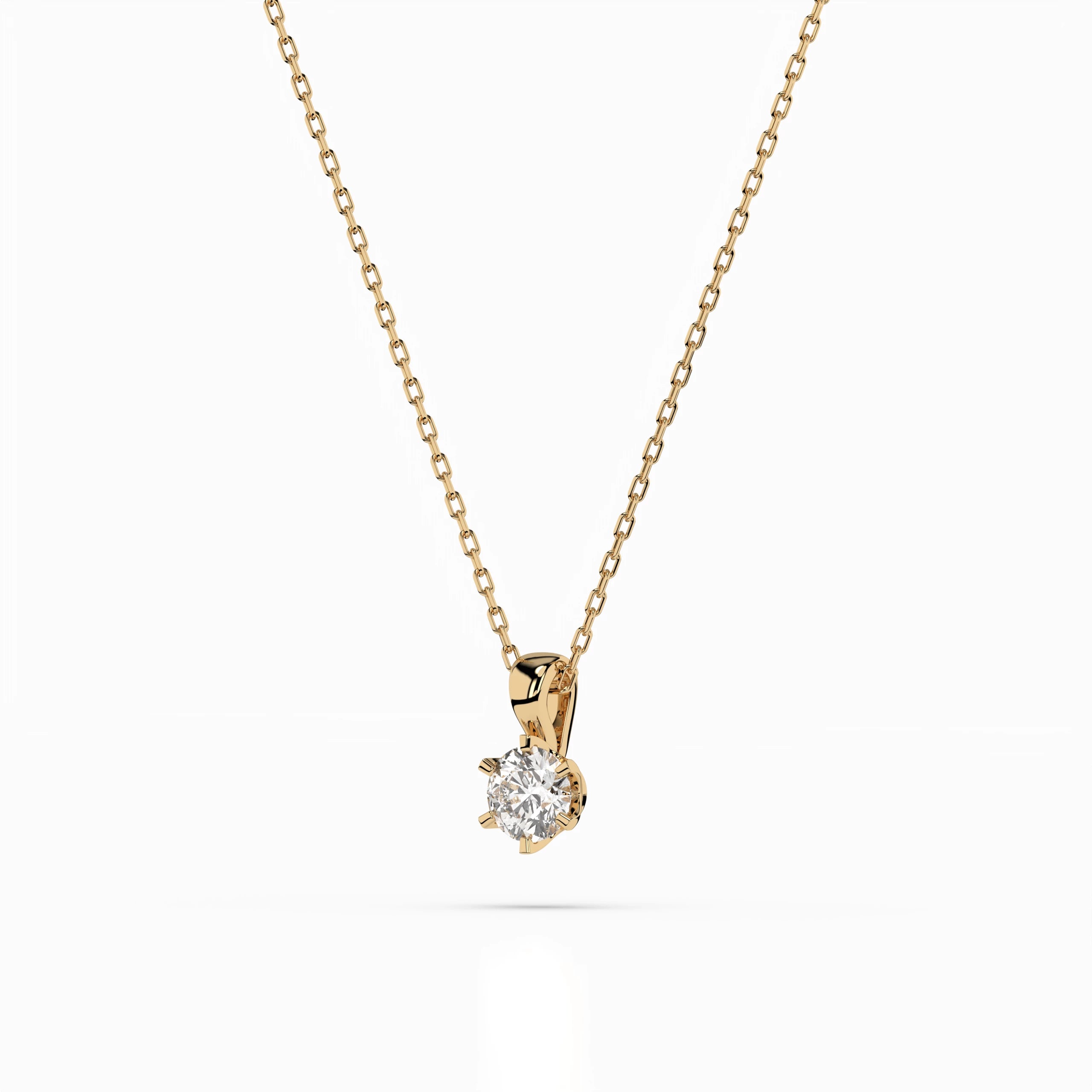 Solitaire Necklace (Round), 0.2 ct — 104-10004(3.7)