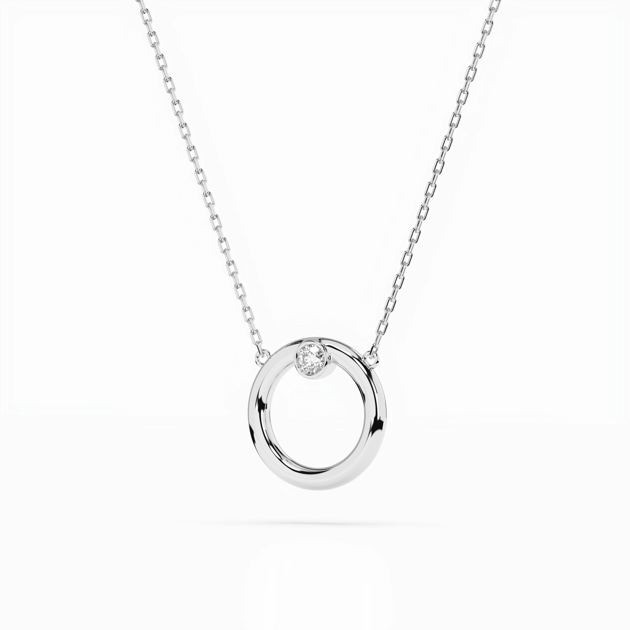 Minimalism Necklace (Round), 0.03 ct — 104-10056
