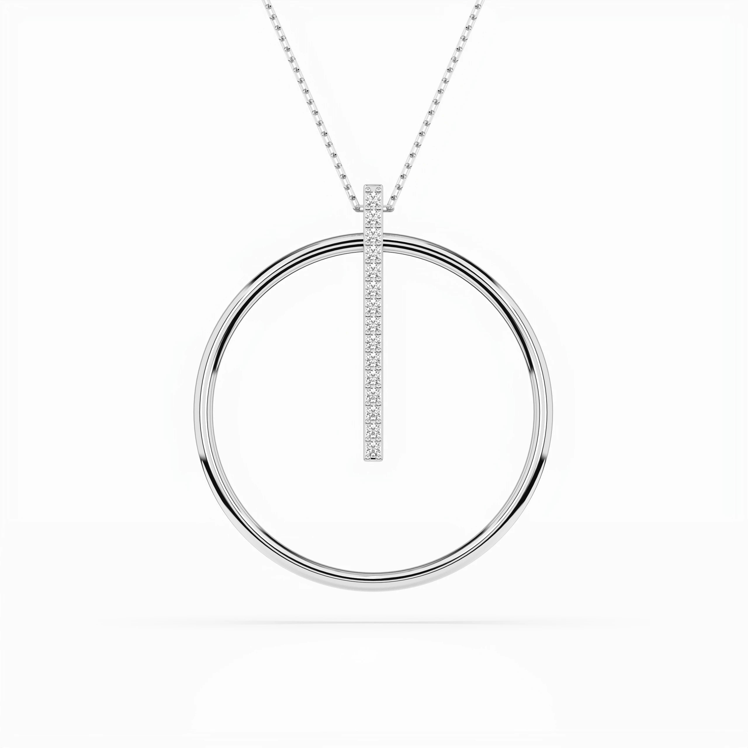 Minimalism Necklace (Round), 0.09 ct — 104-10047