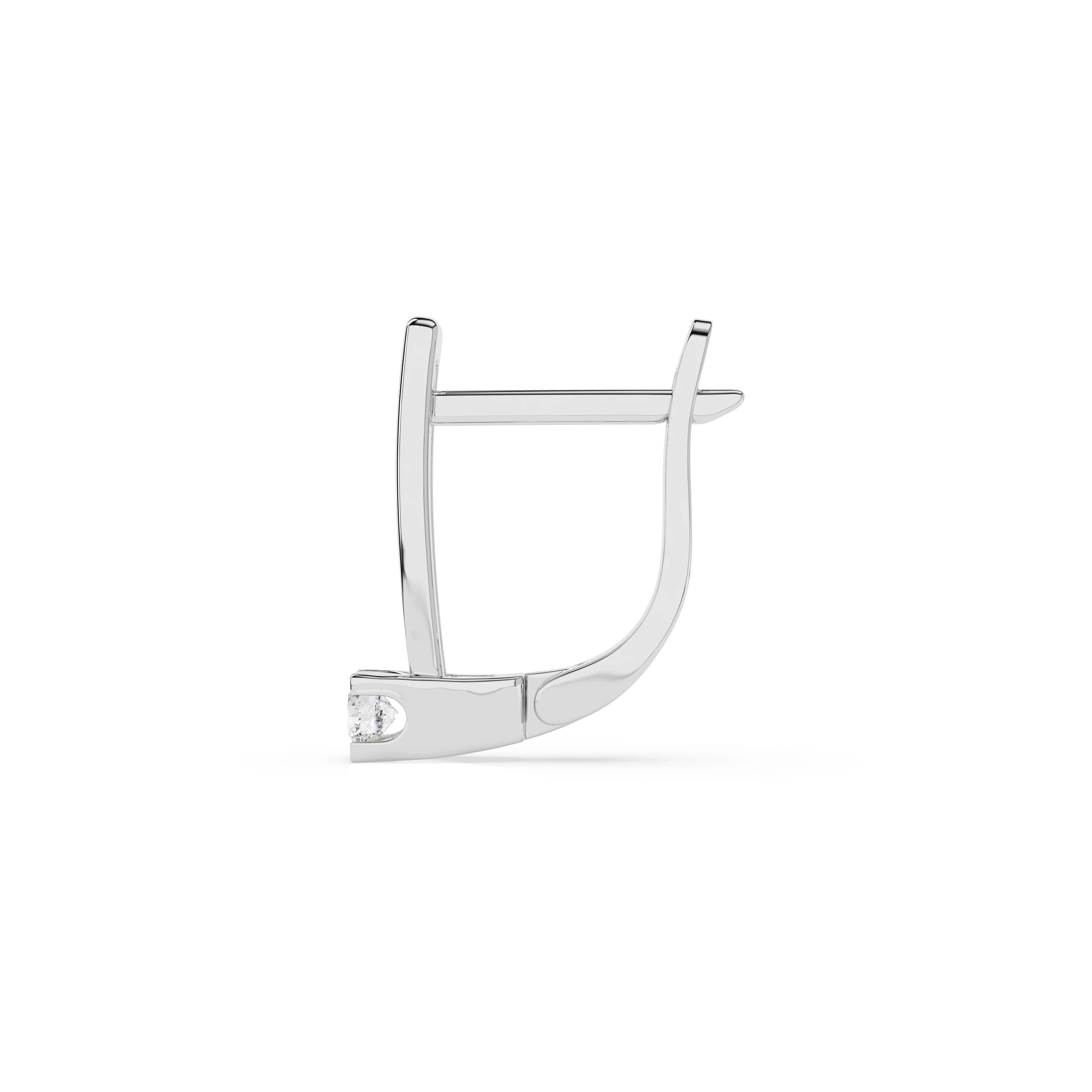 Solitaire English Lock Earring (Round), 0.15 ct — 102-10036(2.7)