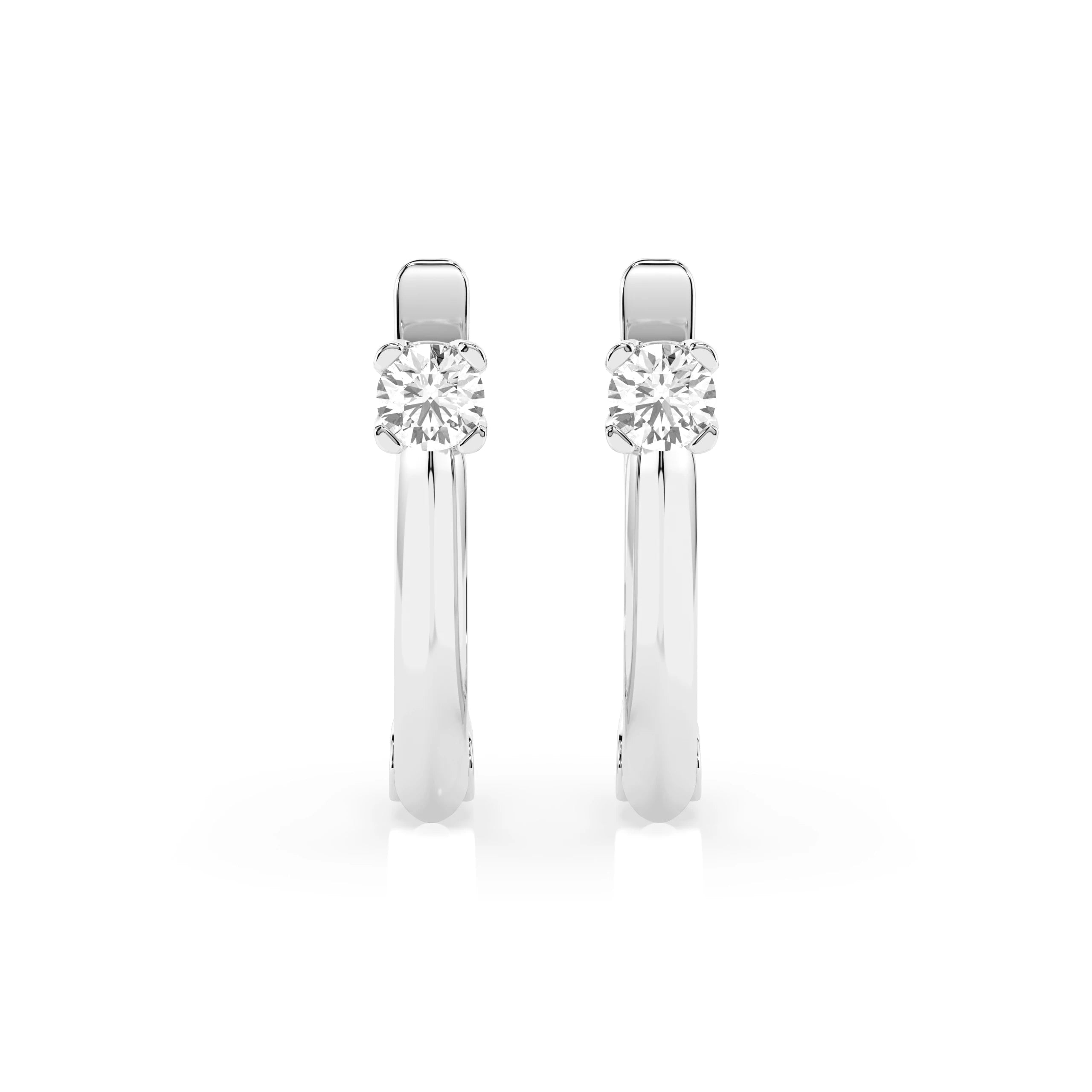Solitaire English Lock Earring (Round), 0.2 ct — 102-10089(3.0)