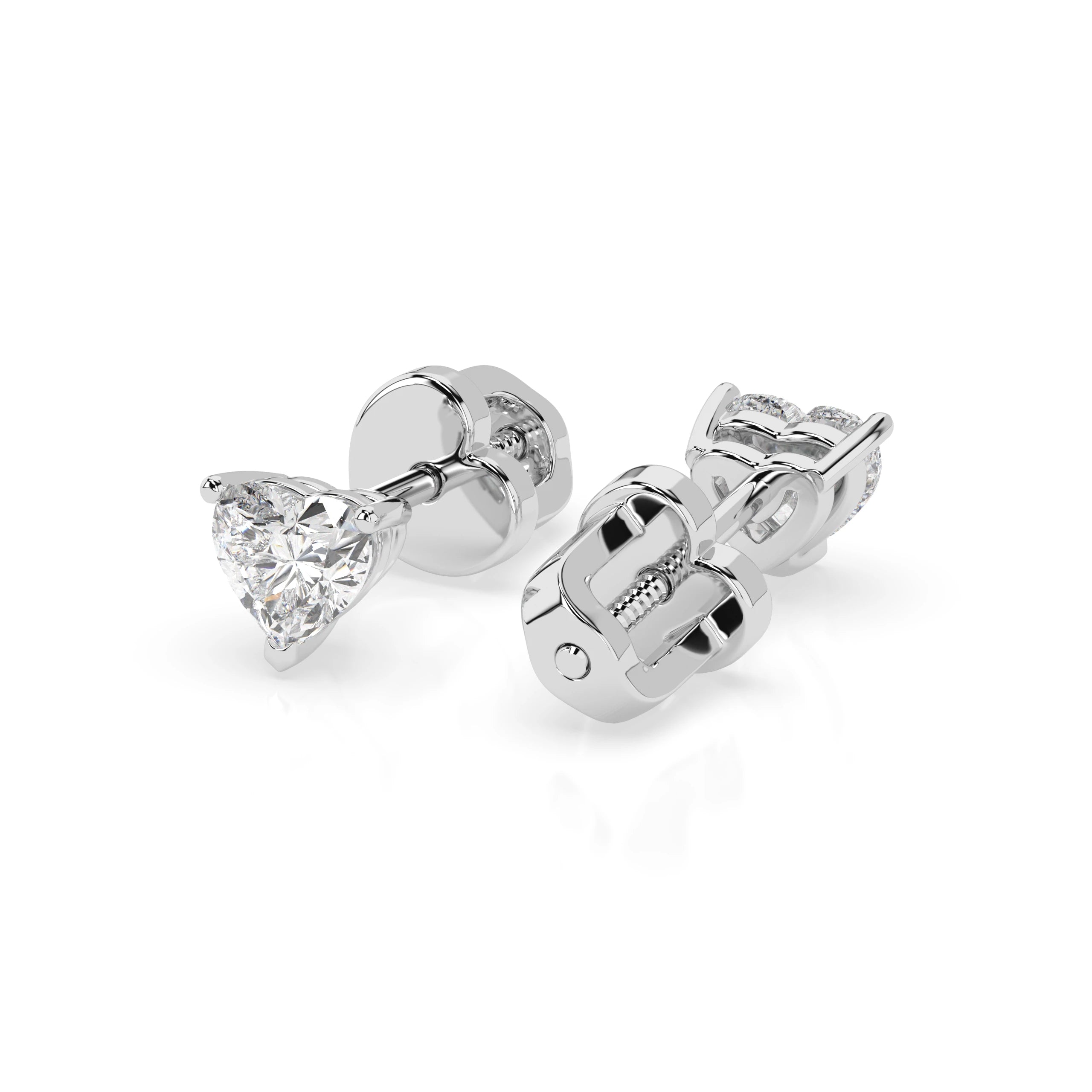 Solitaire Butterfly Earring (Heart), 0.6 ct — 102-10190(0.30)HRT