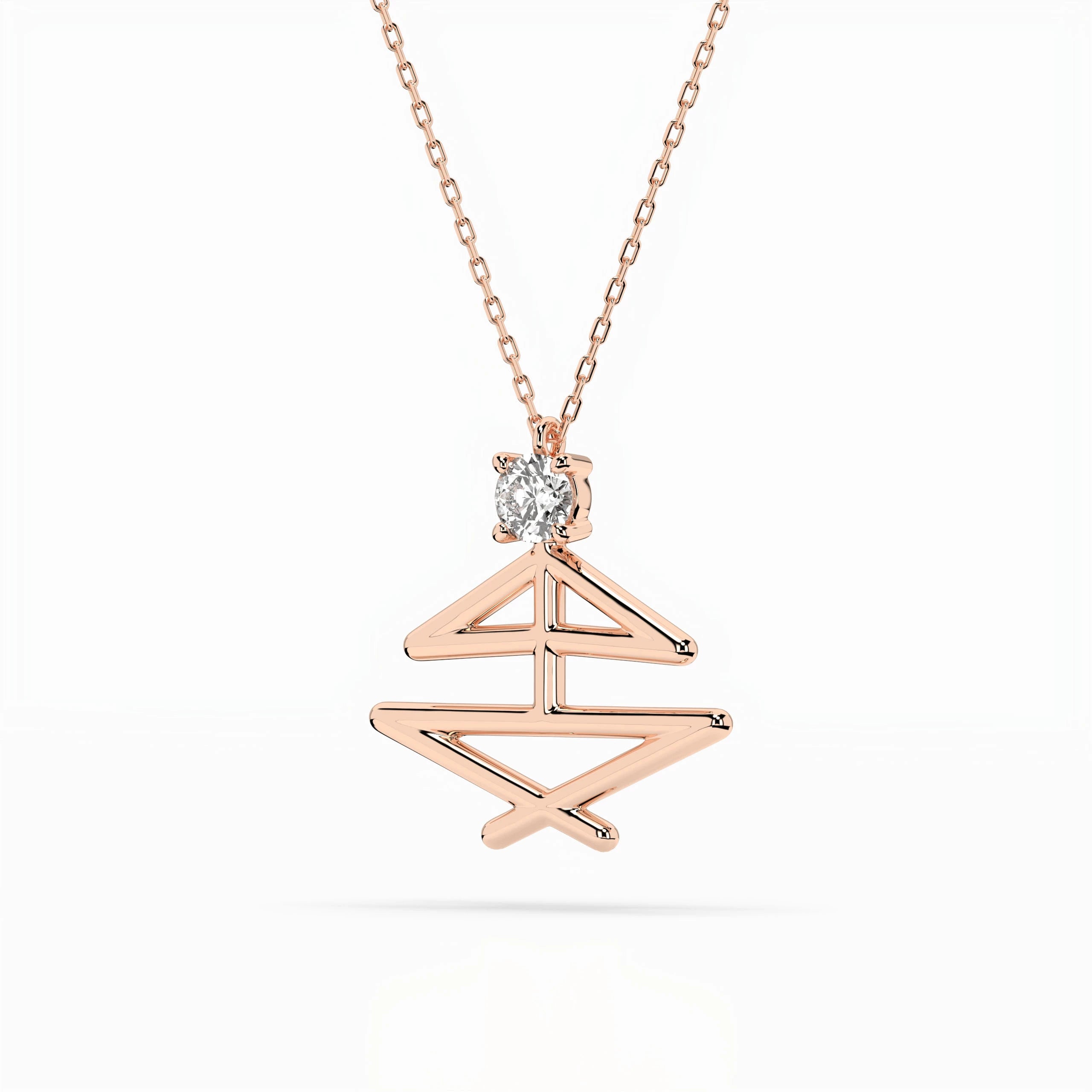 Minimalism Necklace (Round), 0.1 ct — 104-10064