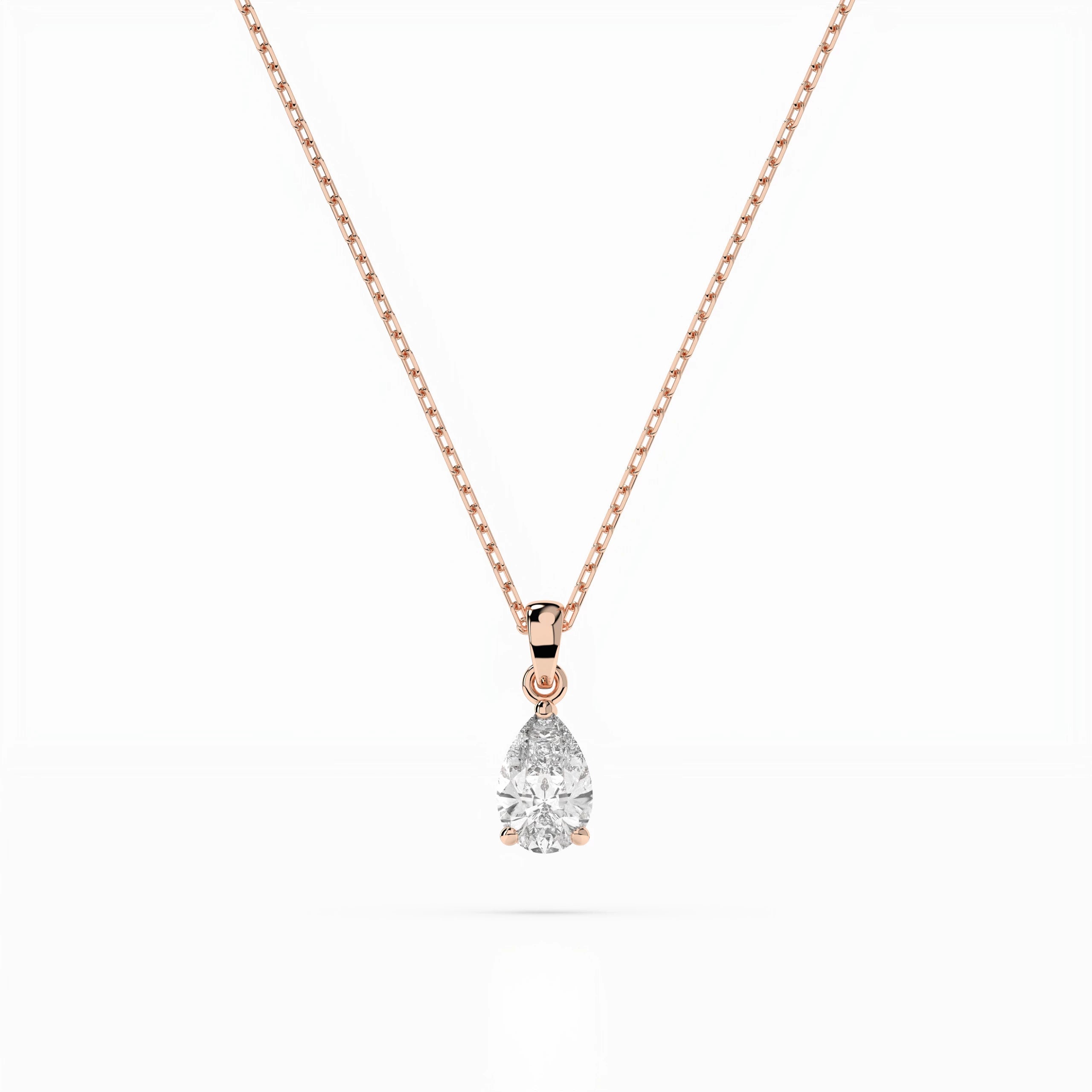 Solitaire Necklace (Pear), 0.3 ct — 104-10067(0.30)PAR