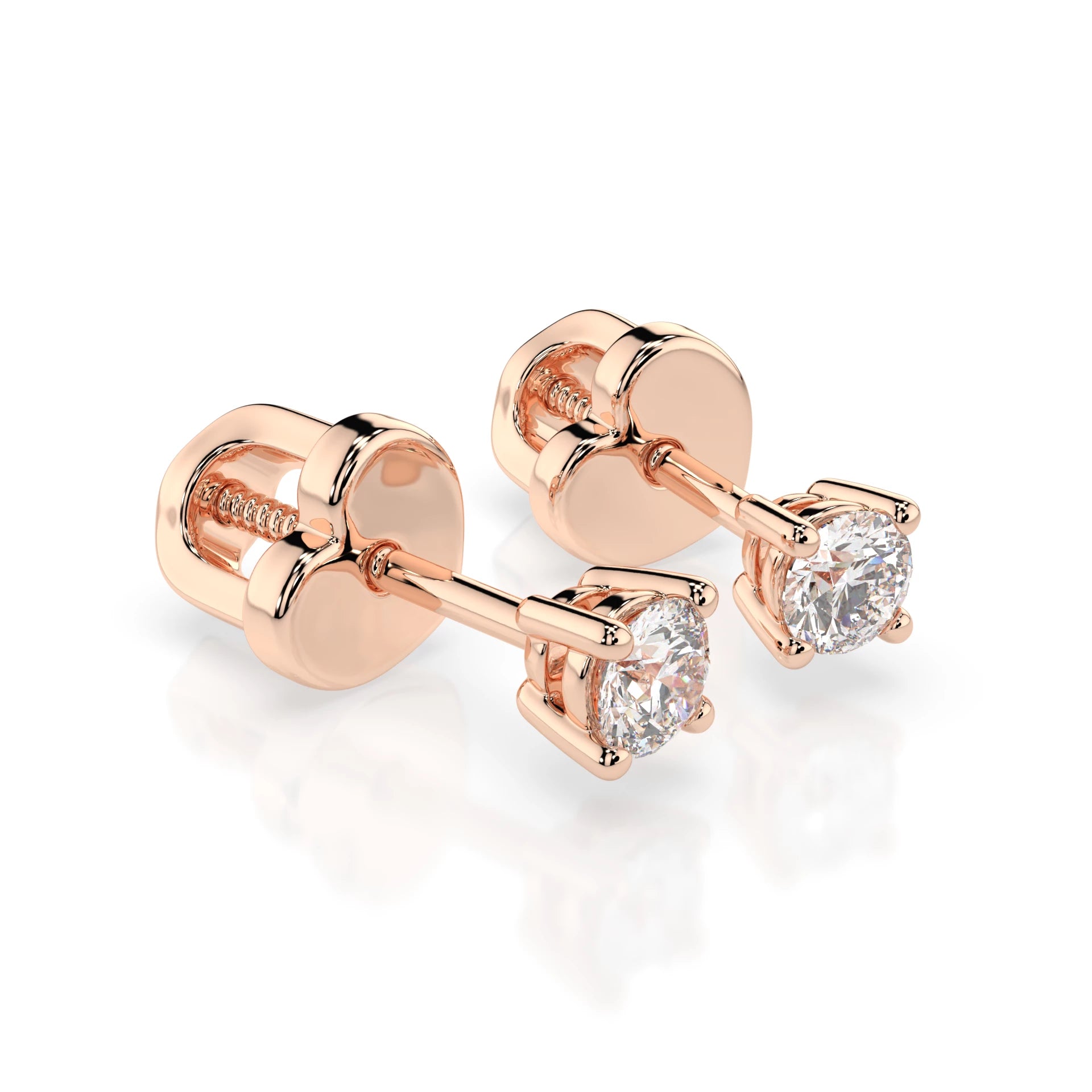 Solitaire Butterfly Earring (Round), 0.3 ct — 102-10012/1(3.4)