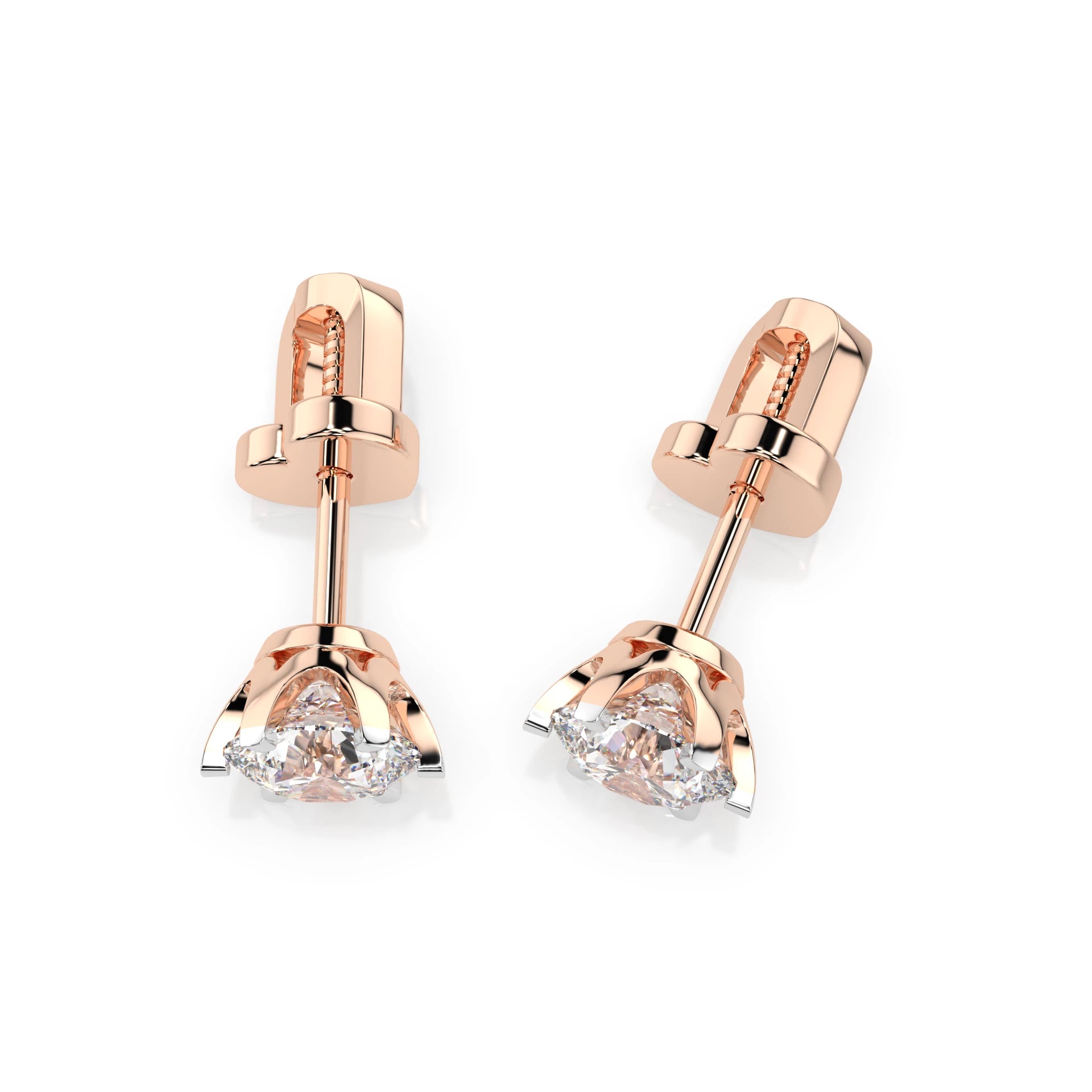 Solitaire Butterfly Earring (Round), 0.9 ct — 102-10040/1(4.8)