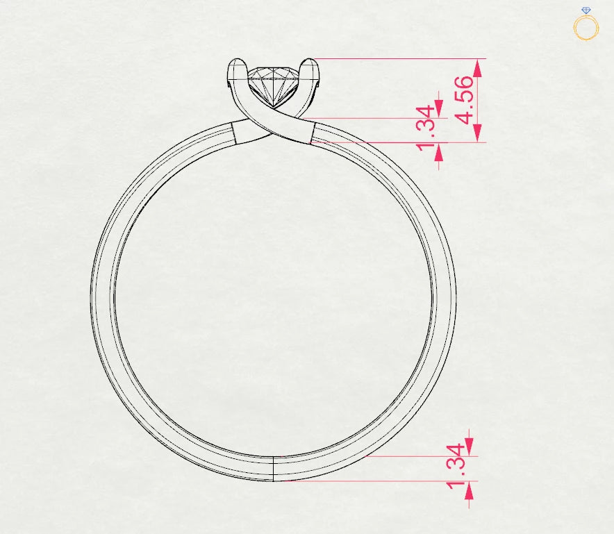 Solitaire Ring (Round), 0.15 ct — 101-10016(3.4)