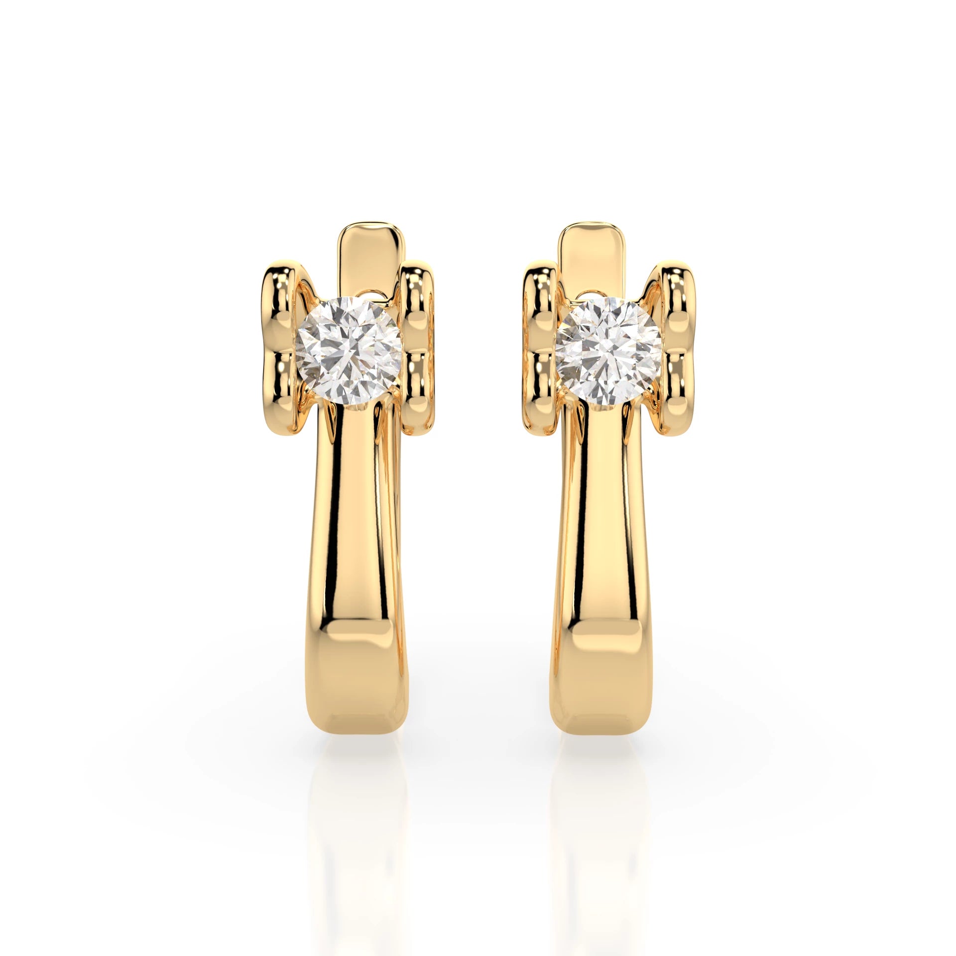 Solitaire English Lock Earring (Round), 0.2 ct — 102-10013(3.0)