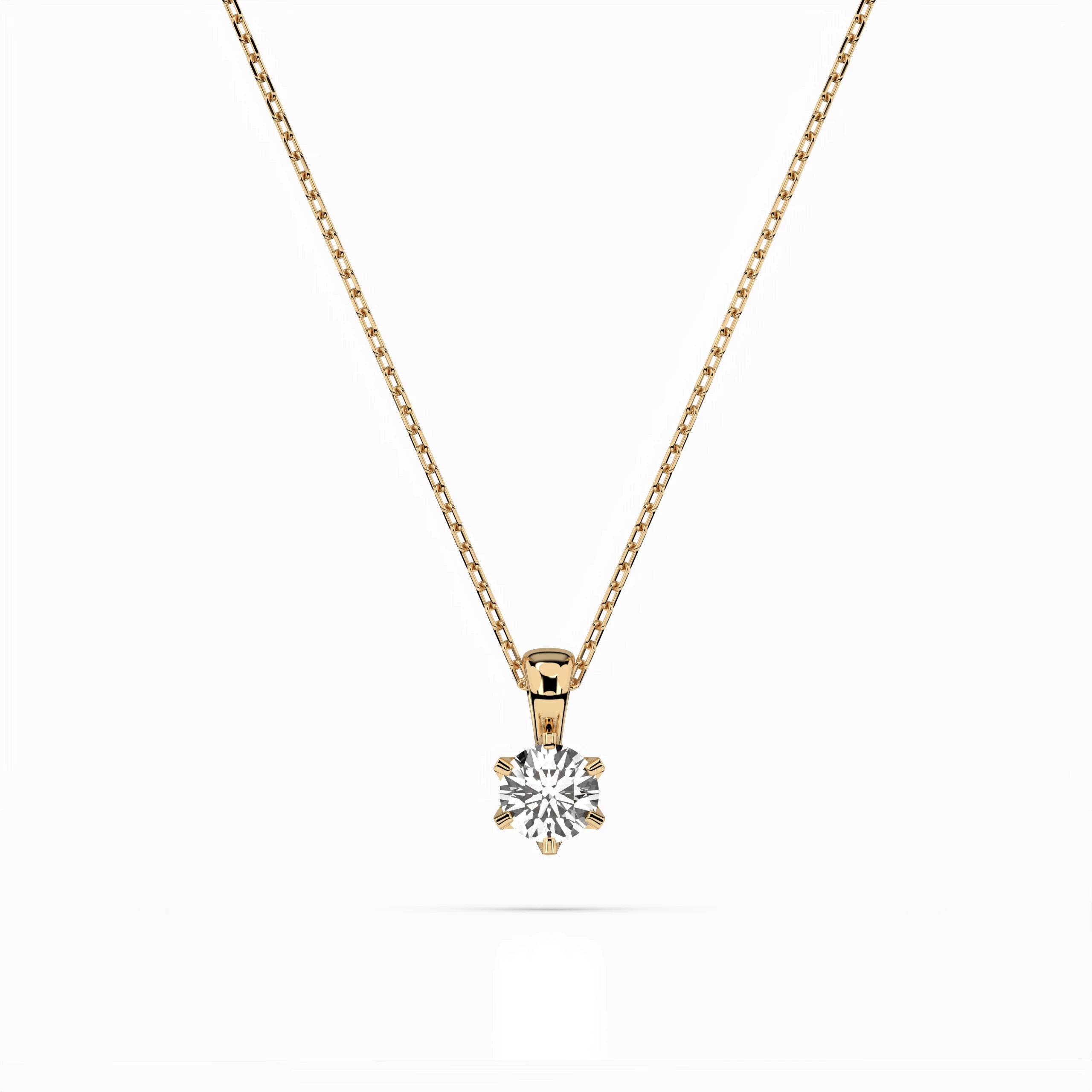 Solitaire Necklace (Round), 0.3 ct — 104-10004(4.2)