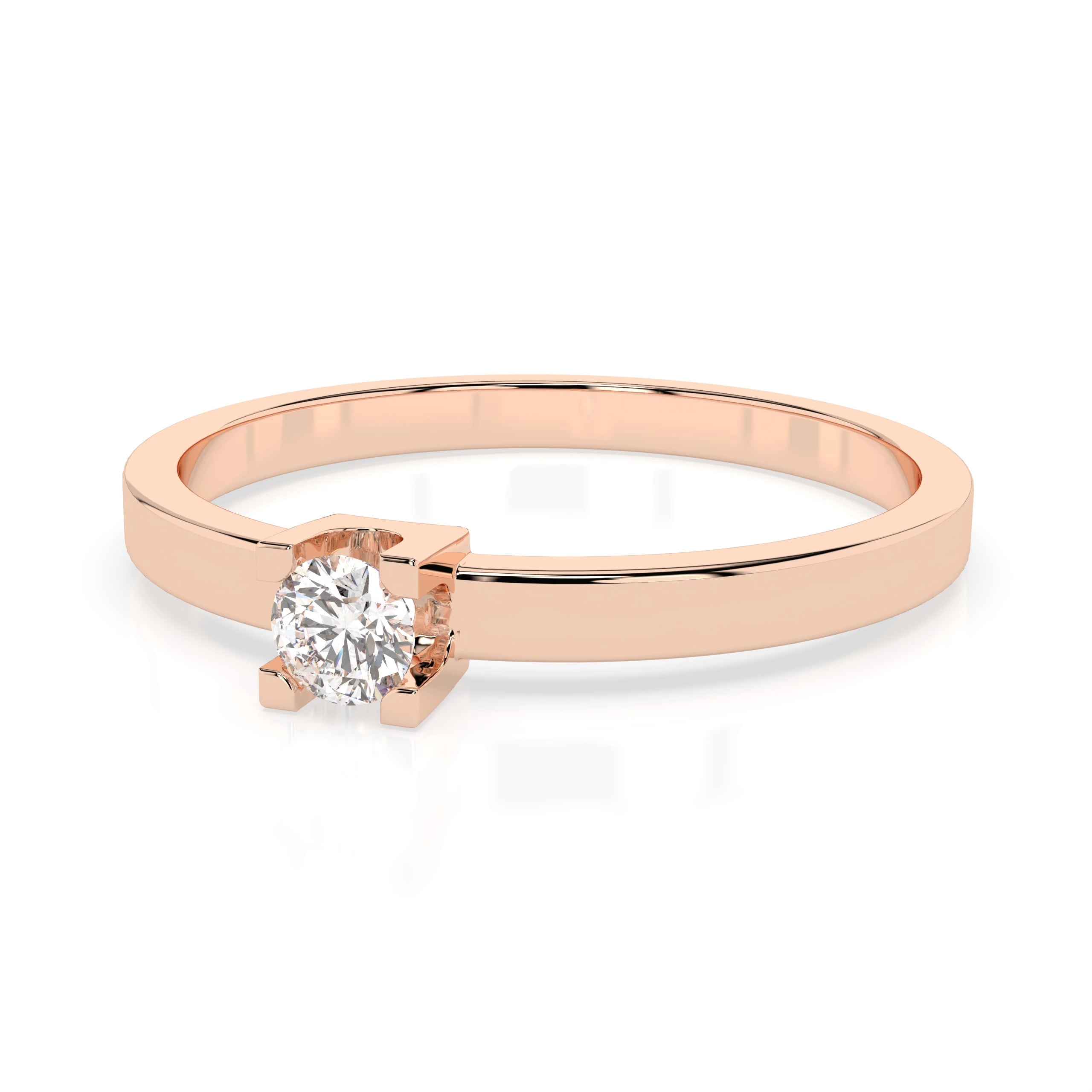 Solitaire Ring (Round), 0.1 ct — 101-10036(3.0)