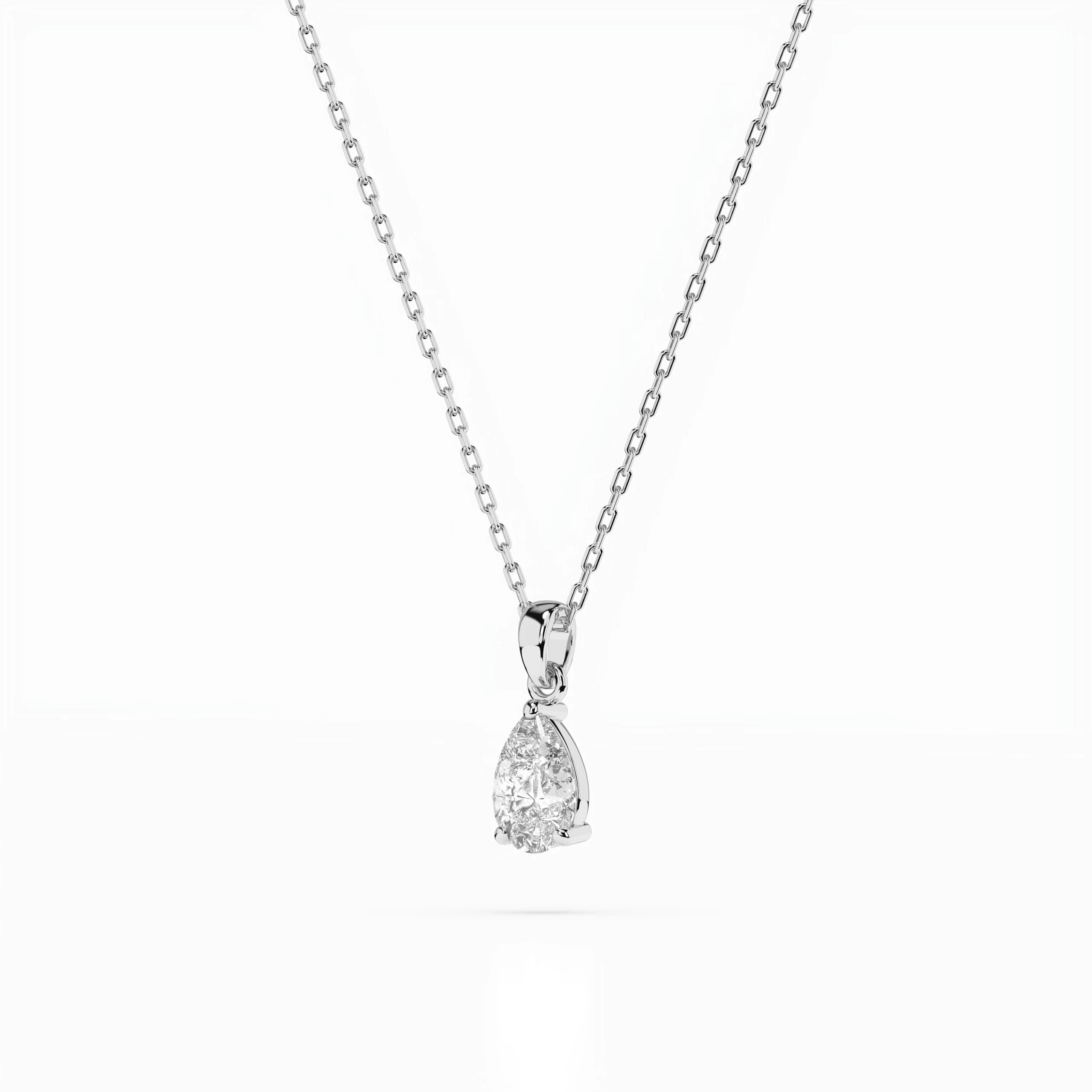 Solitaire Necklace (Pear), 0.3 ct — 104-10067(0.30)PAR