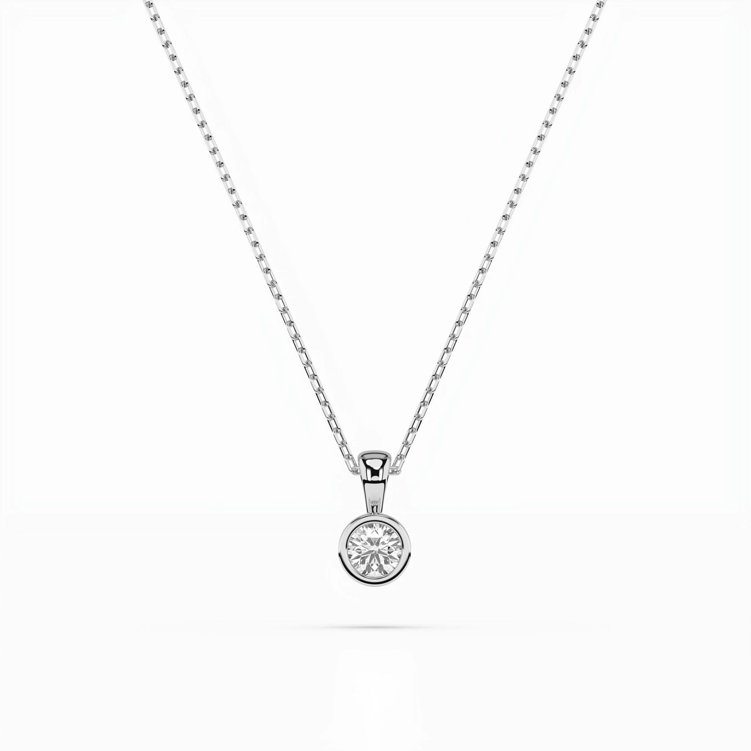 Solitaire Necklace (Round), 0.1 ct — 104-10010(3.0)