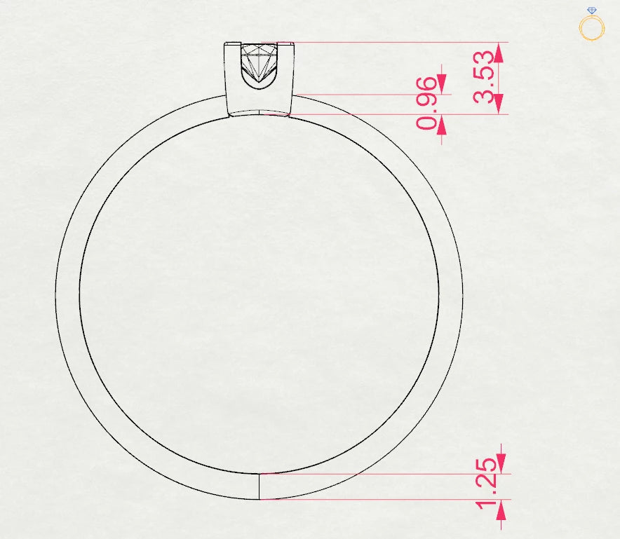 Solitaire Ring (Round), 0.1 ct — 101-10036(3.0)