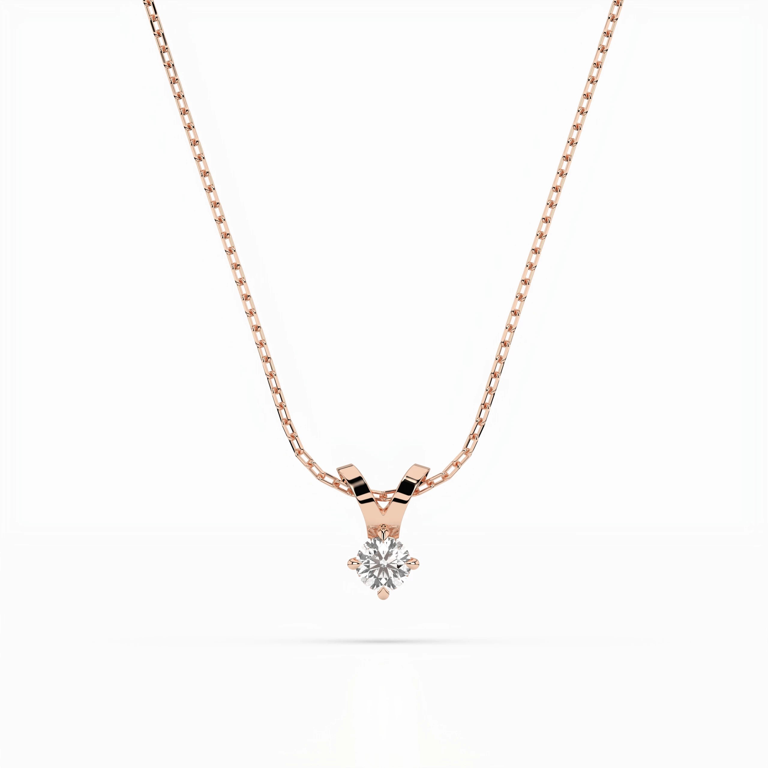 Solitaire Necklace (Round), 0.2 ct — 104-10037(3.7)