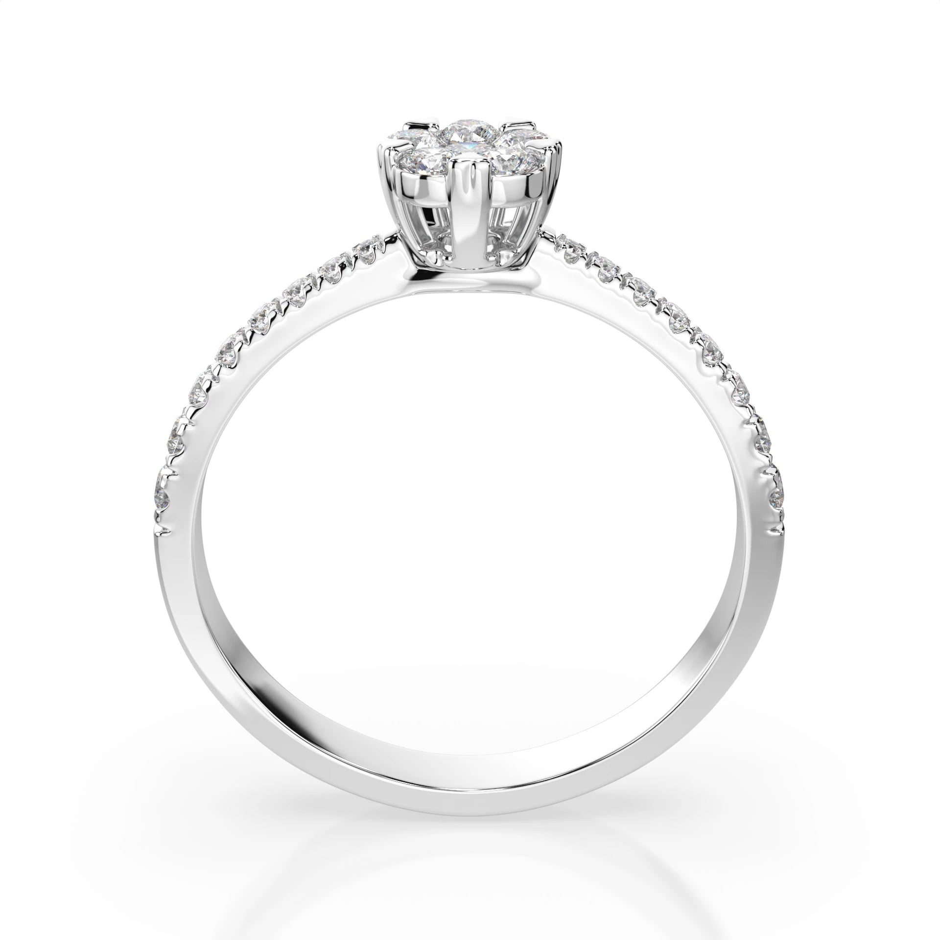 Illusion Ring (Round), 0.06 ct — 101-10015/4(2.5)